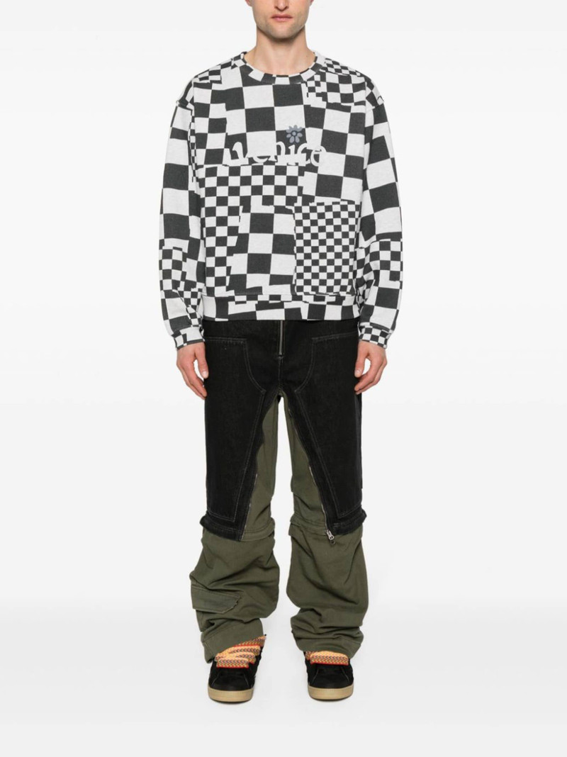 ERL logo-print checked sweatshirt outlook