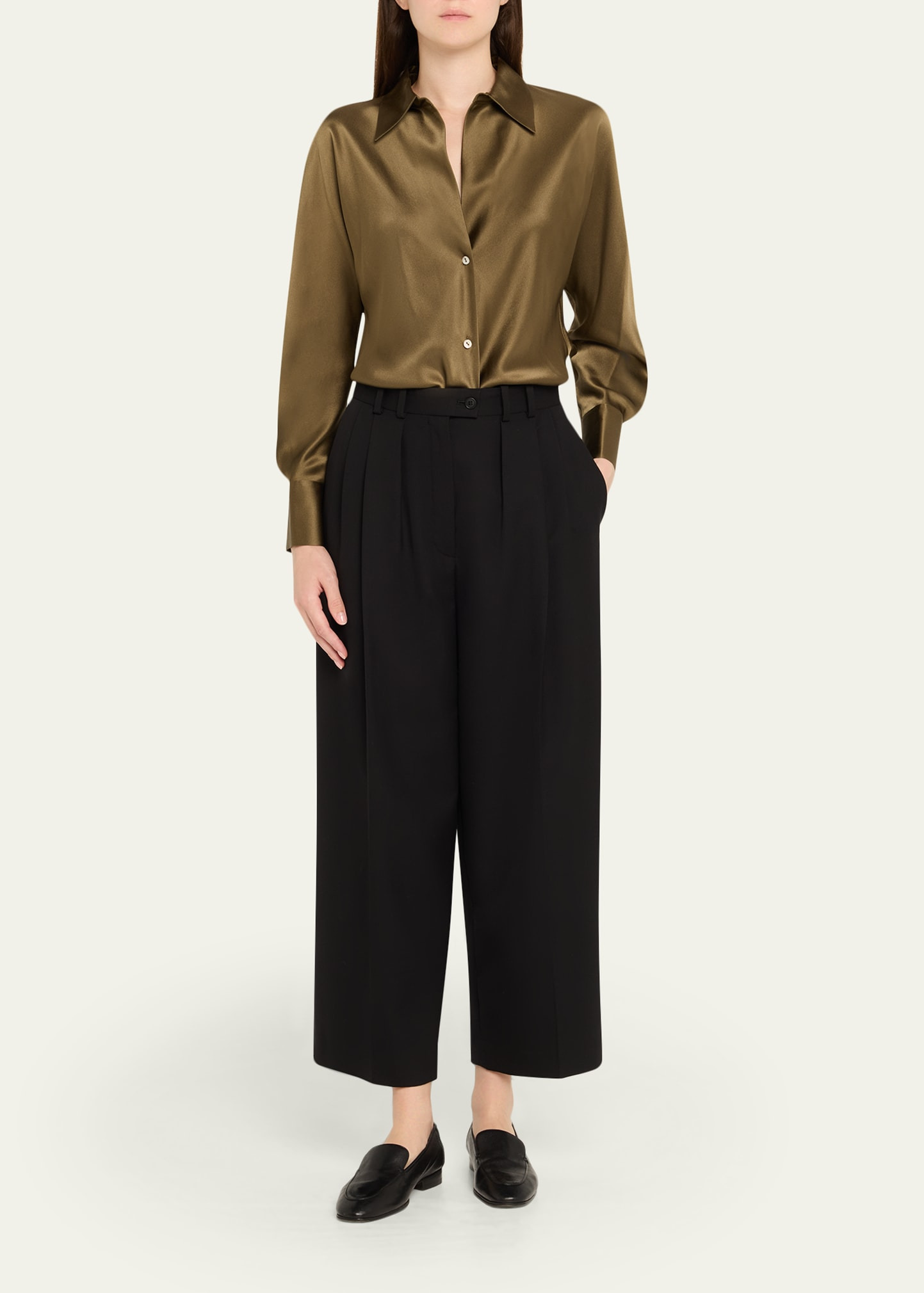 Bias Silk Long-Sleeve Blouse - 2