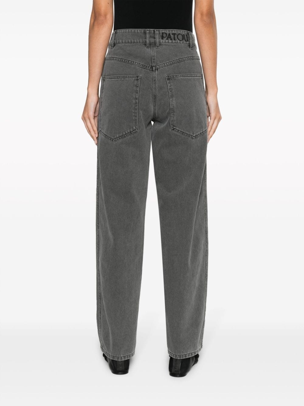 embroidered-logo straight-leg jeans - 4