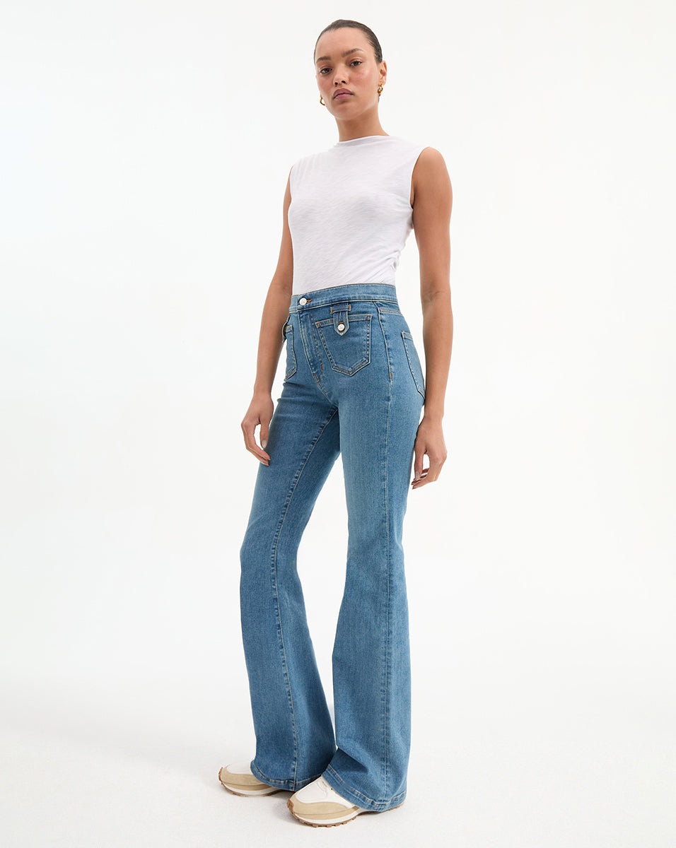 BEVERLY HIGH RISE SKINNY FLARE JEAN - 4