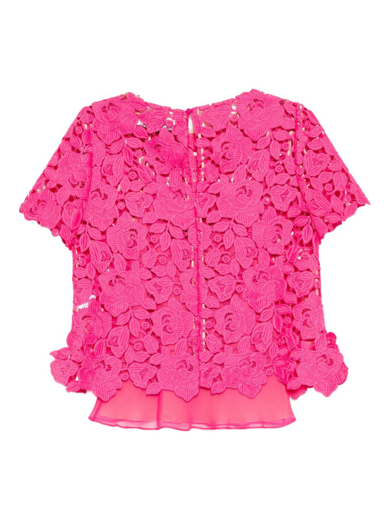 Oscar de la Renta floral lace top outlook