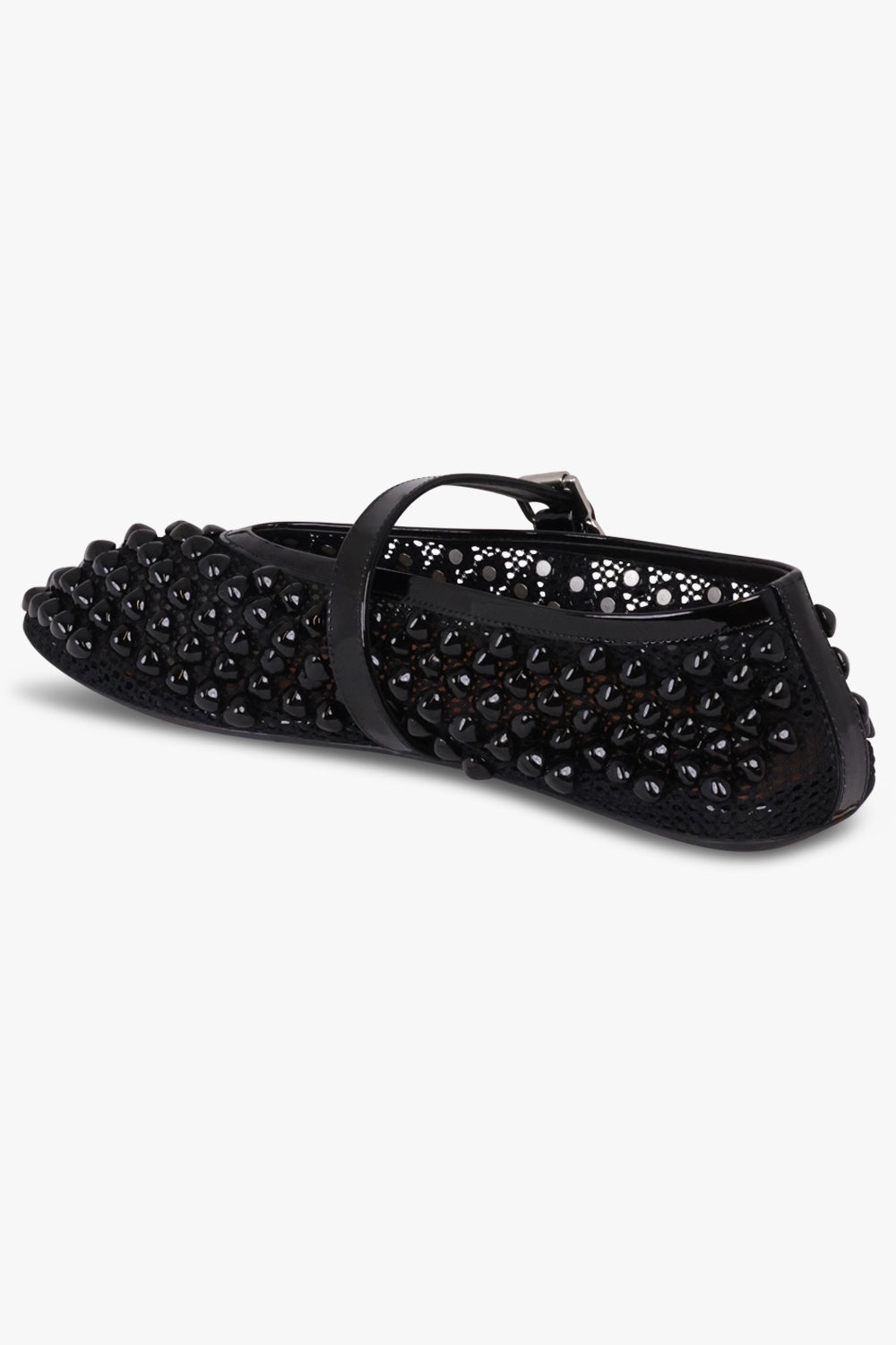 STUD FISHNET MESH BALLET FLAT | BLACK - 4