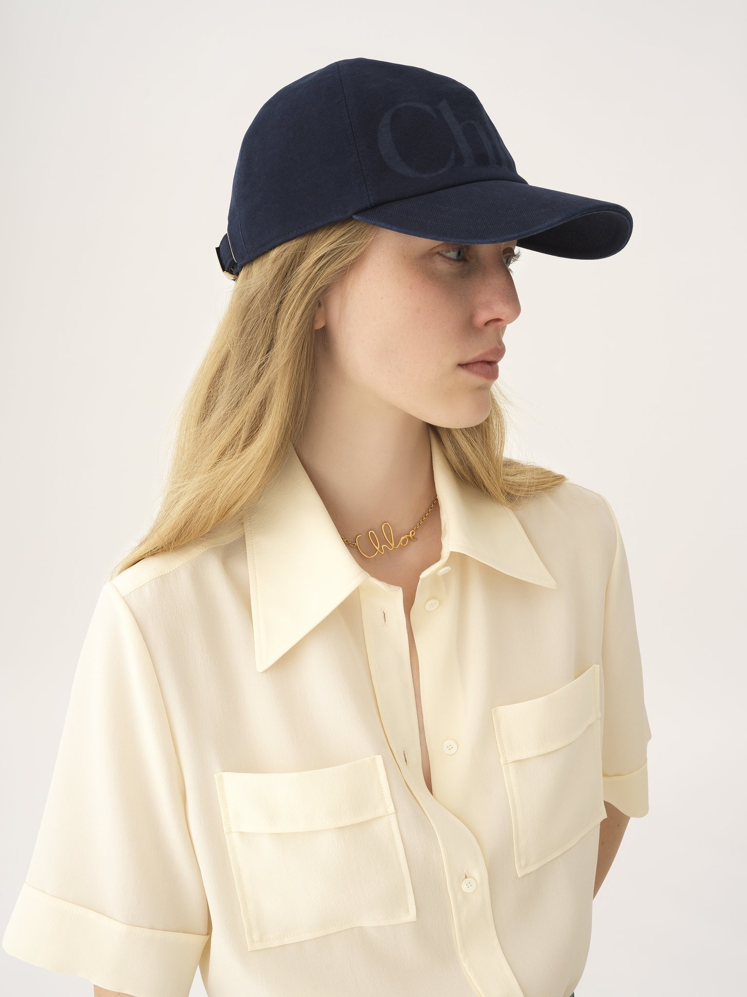 THE CHLOÉ ESSENTIALS CAP IN WASHED COTTON - 4