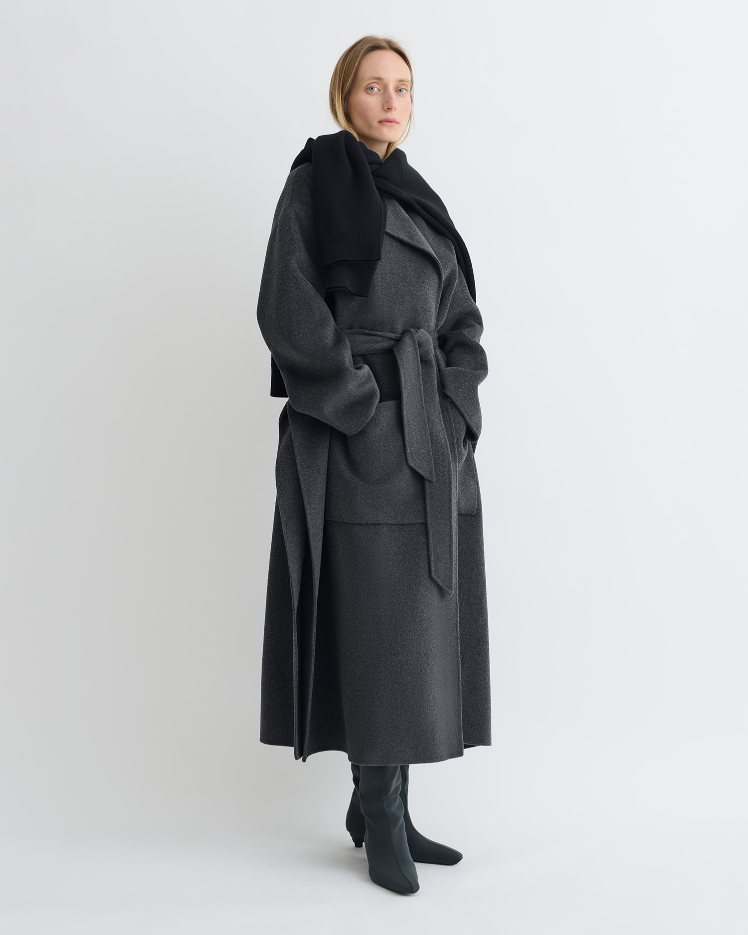 Double Wool Robe Coat - 3