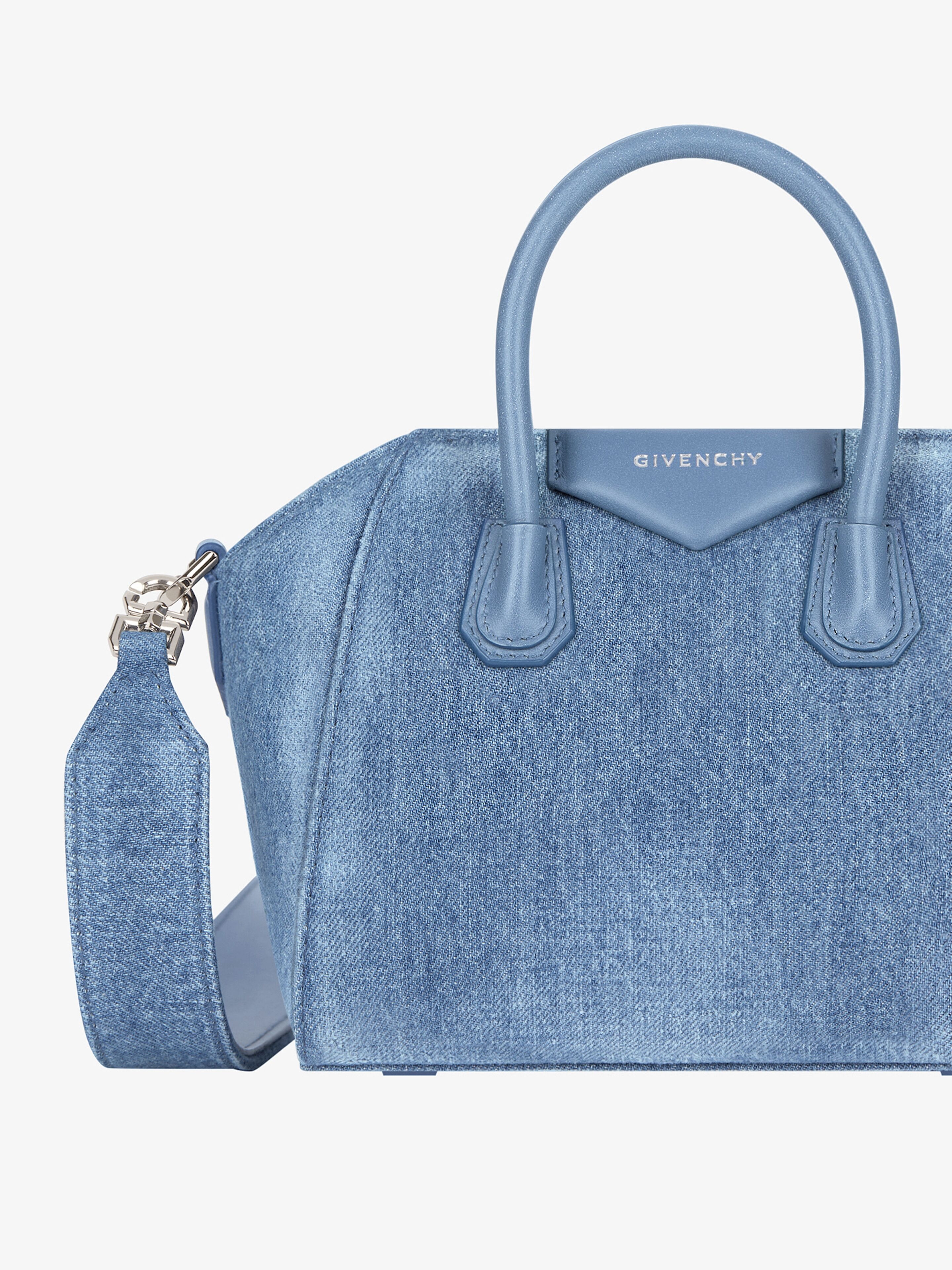 ANTIGONA TOY BAG IN WASHED DENIM - 7