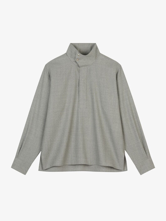 SHIRT IN WOOL WITH FUNNEL NECK - 4