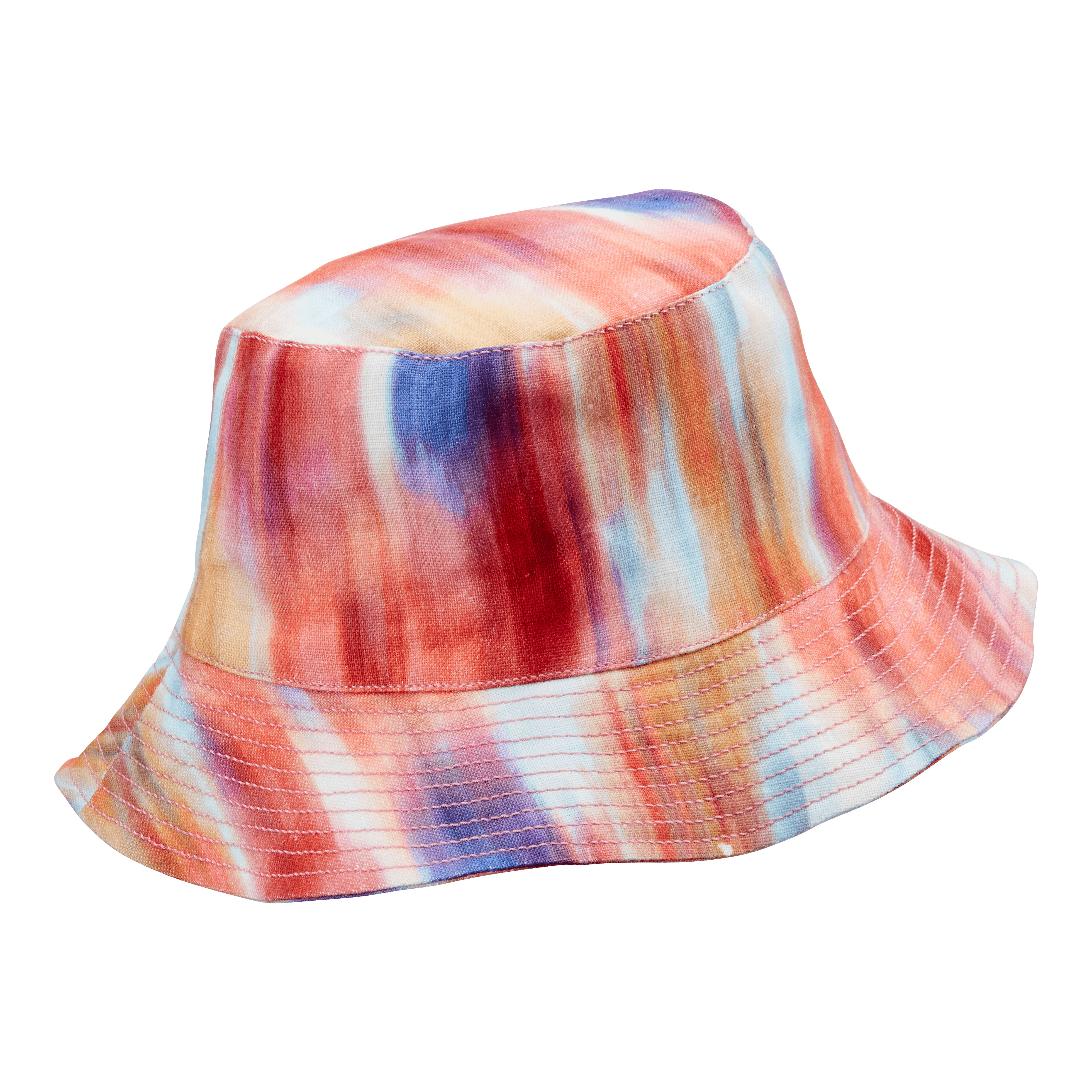 Linen Bucket Hat Ikat Flowers - 2