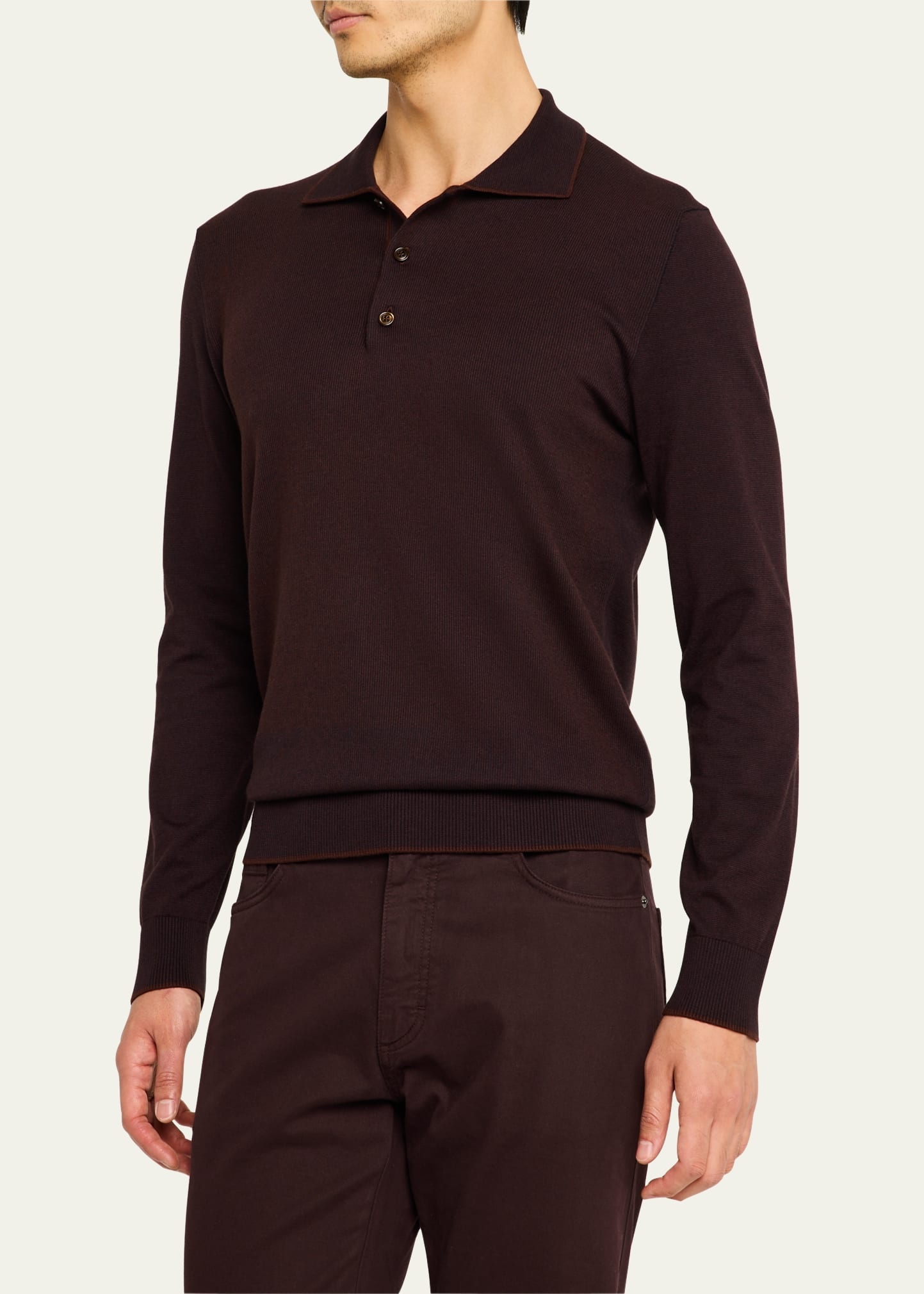 Men's Wool-Silk Polo Shirt - 4