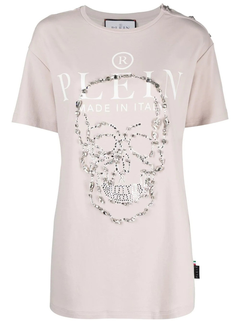crystal-embellished logo-print T-shirt 1
