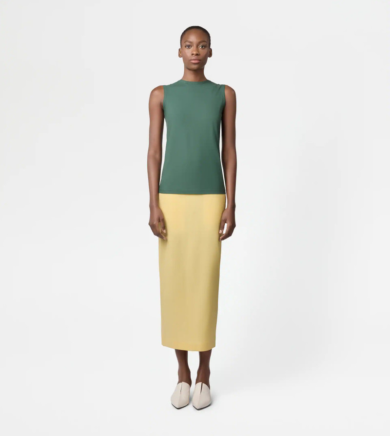 Tod's MIDI SKIRT IN WOOL - YELLOW outlook