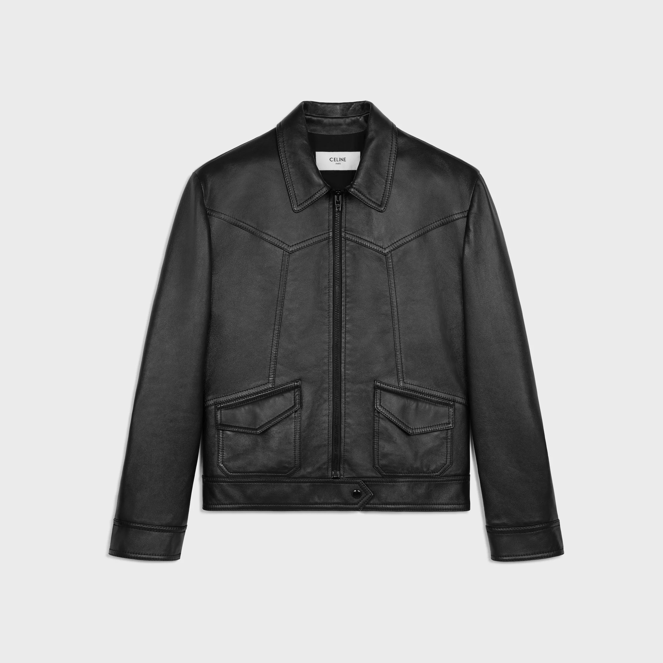 loose blouson jacket in soft lambskin - 1