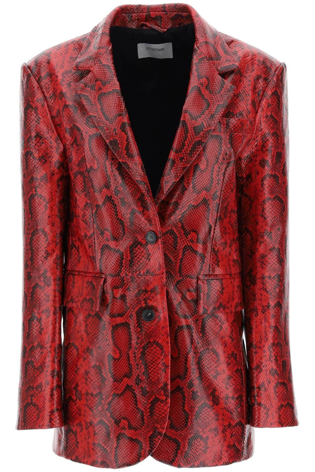 FIORIGI SNAKE-EFFECT LEATHER JACKET - 1