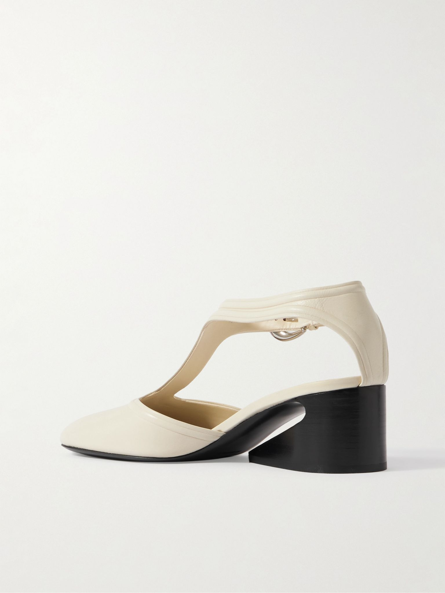 Leather Mary Jane pumps Cream - 3