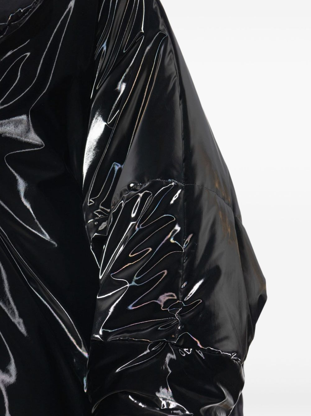 lacquered-finish oversized coat - 5