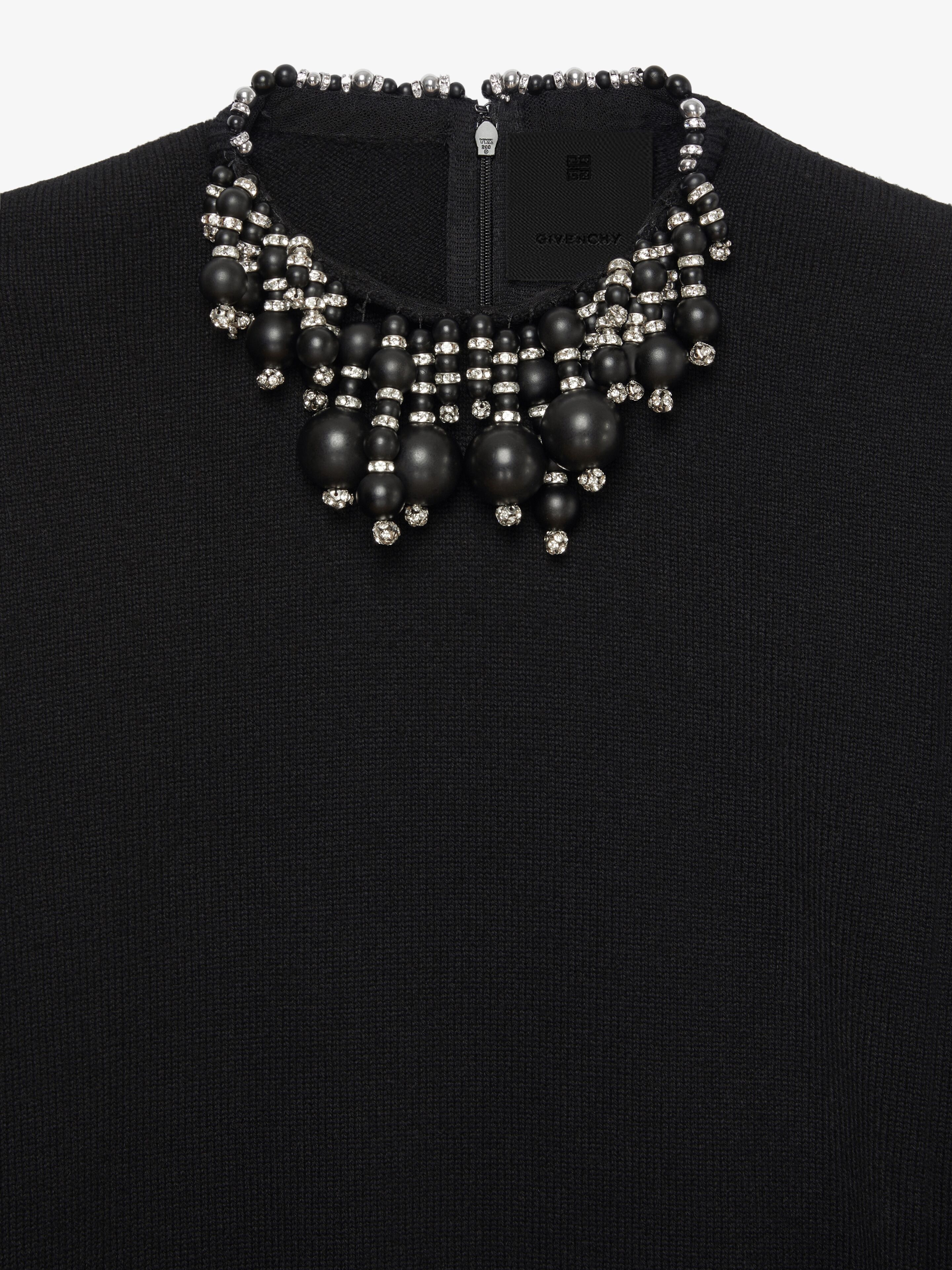 SWEATER IN WOOL AND CASHMERE WITH PEARL EMBROIDERY - 5