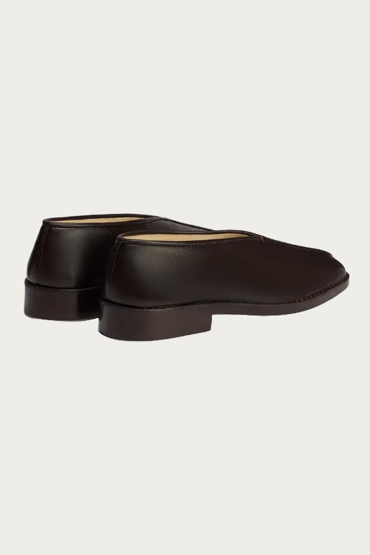 Flat Piped Slippers - Dark Chocolate - 4