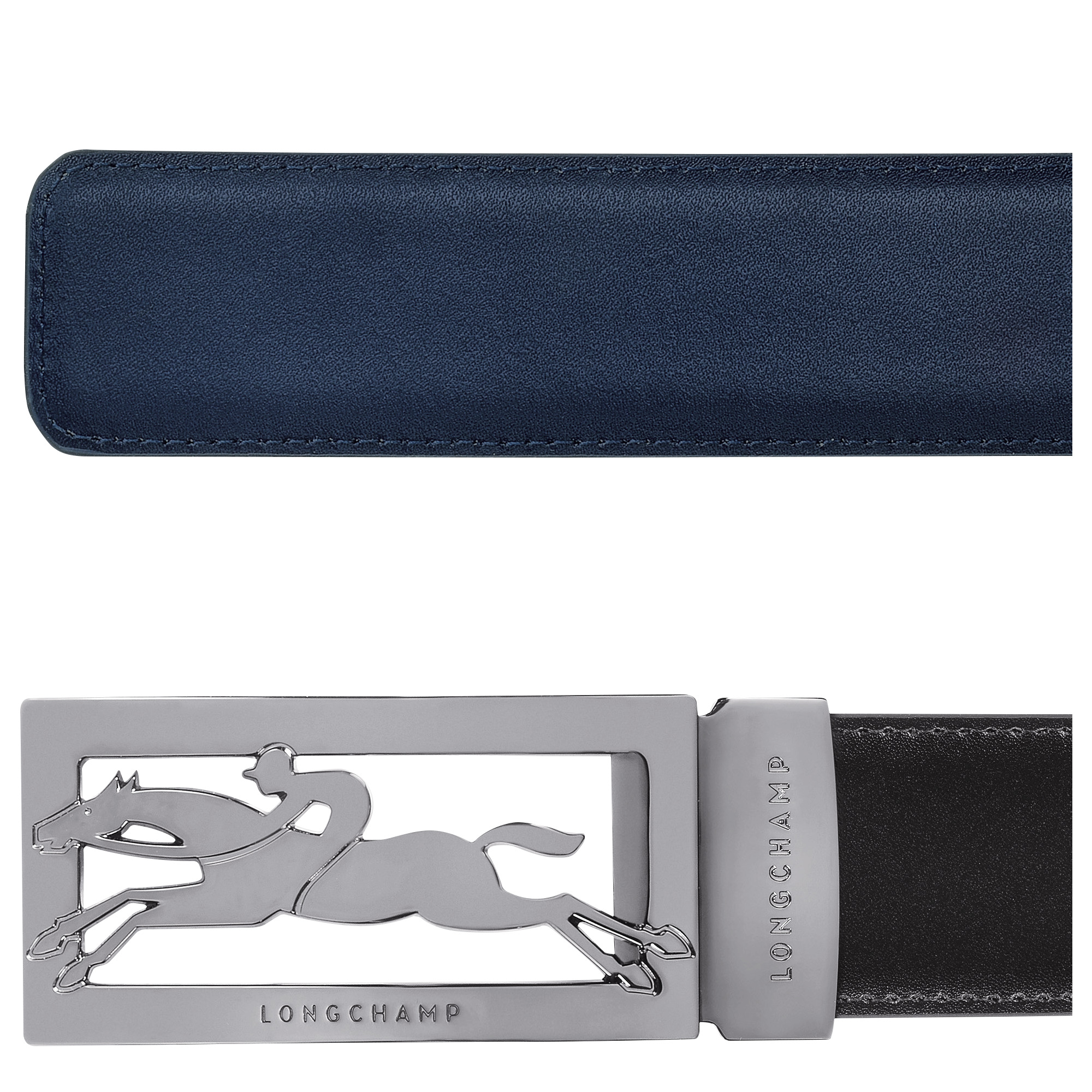 Delta Box Men's belt Black/Navy - Leather - 3
