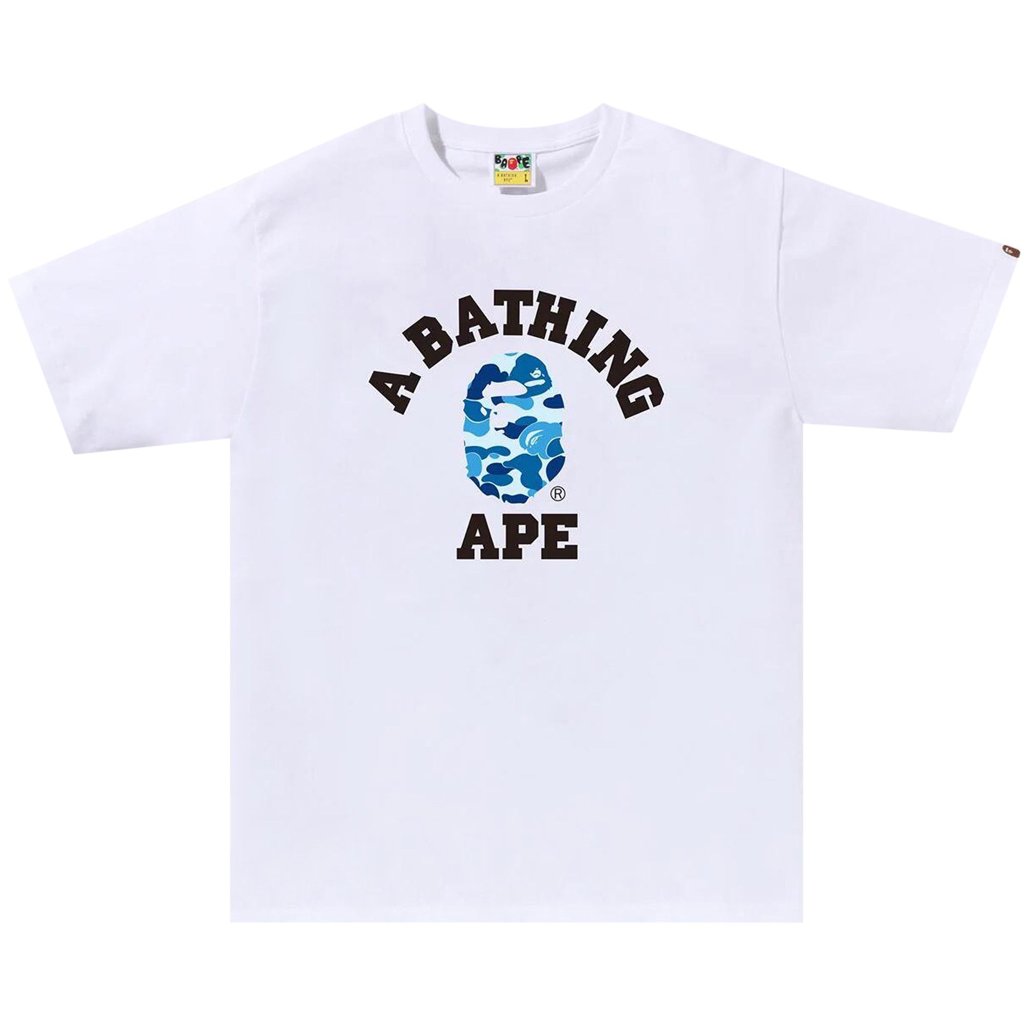 BAPE ABC Camo College Tee 'White/Blue' - 1