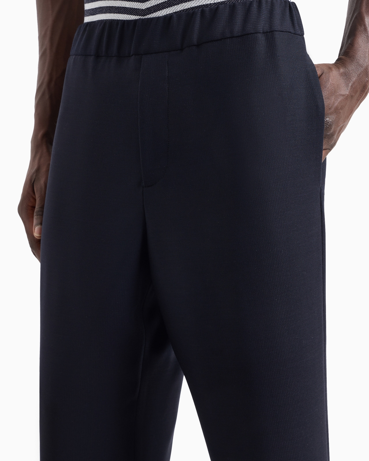 Technical waffle flat-front trousers - 5