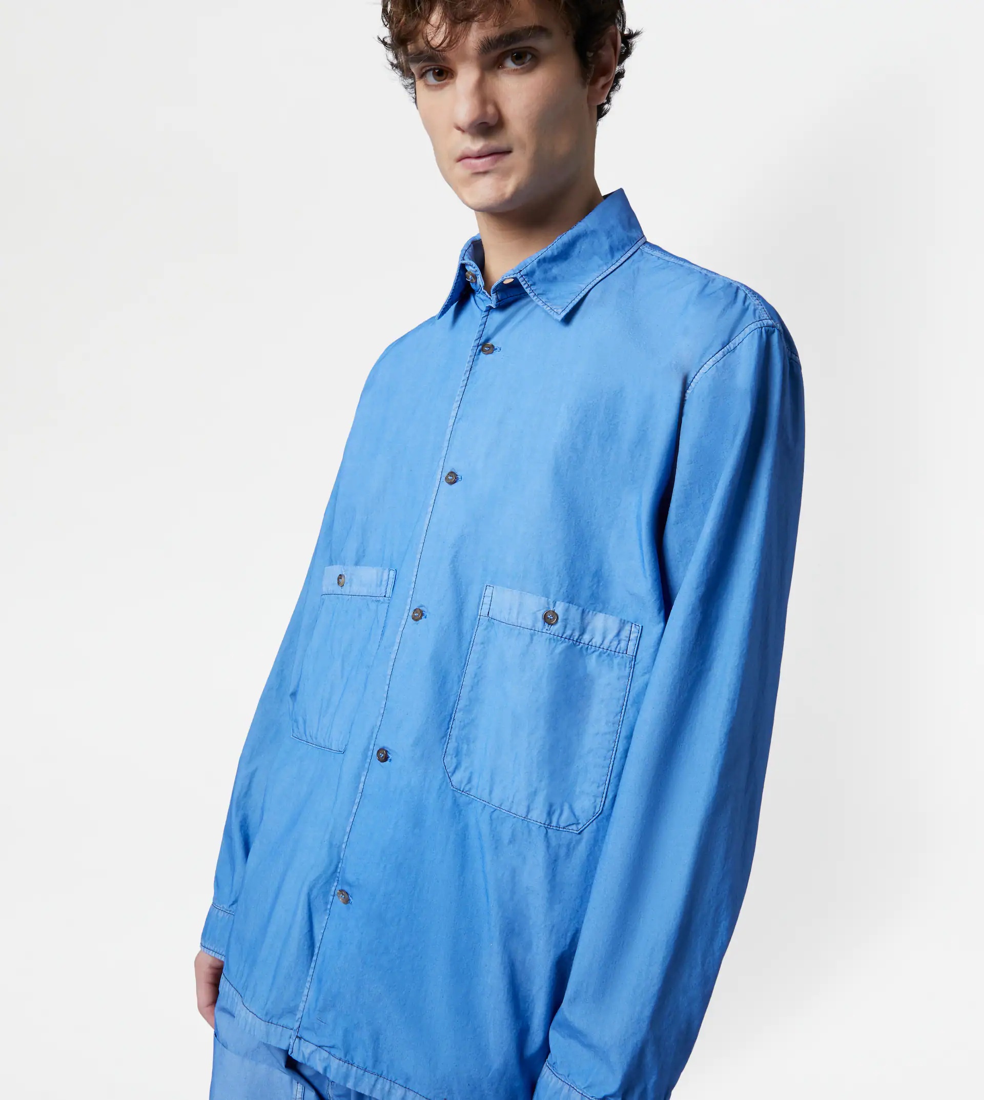 GARMENT-DYED OVERSHIRT - LIGHT BLUE - 6