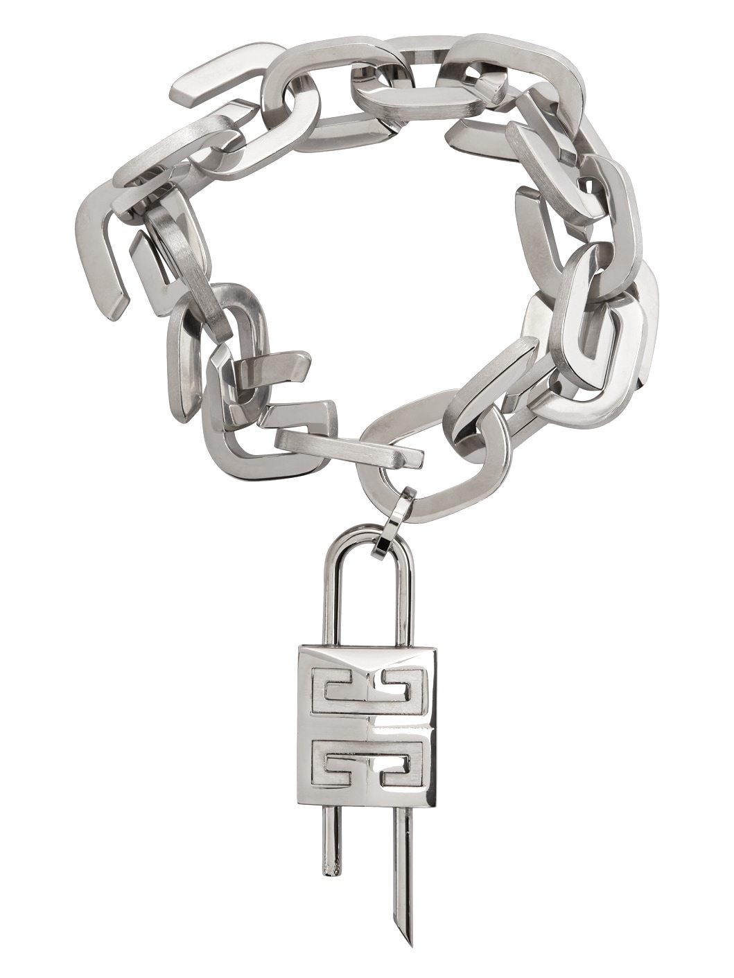 Silver G Link Padlock Bracelet - 2