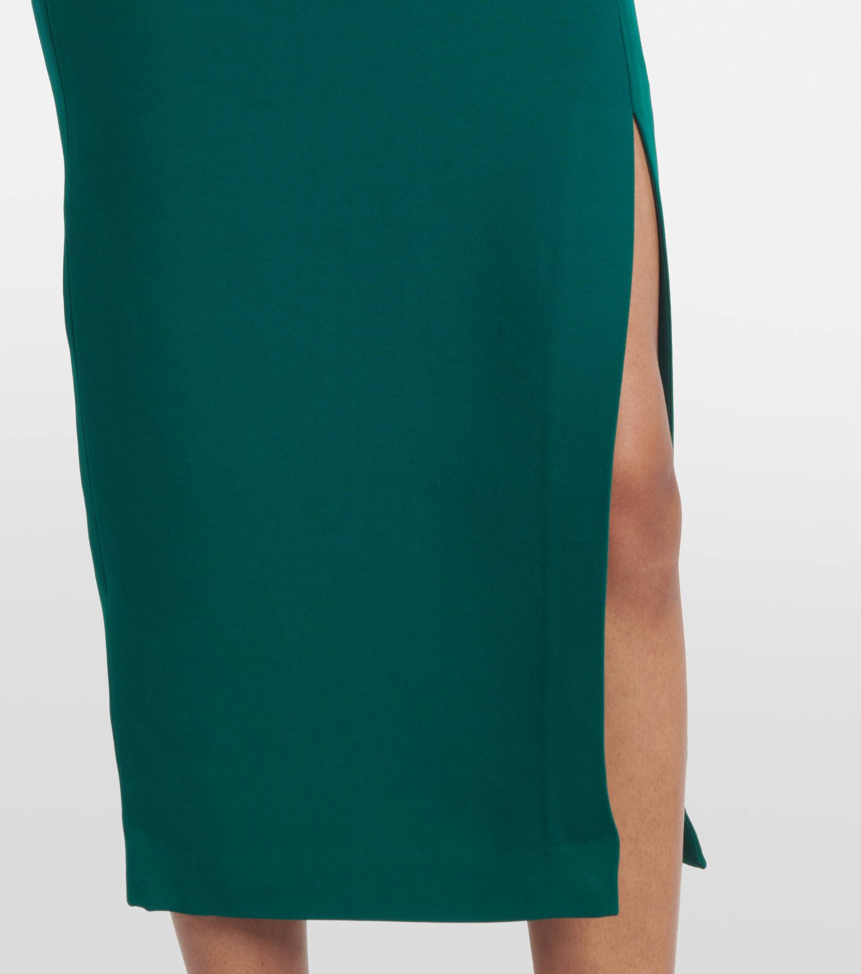 Belted wool and silk midi dress - 5
