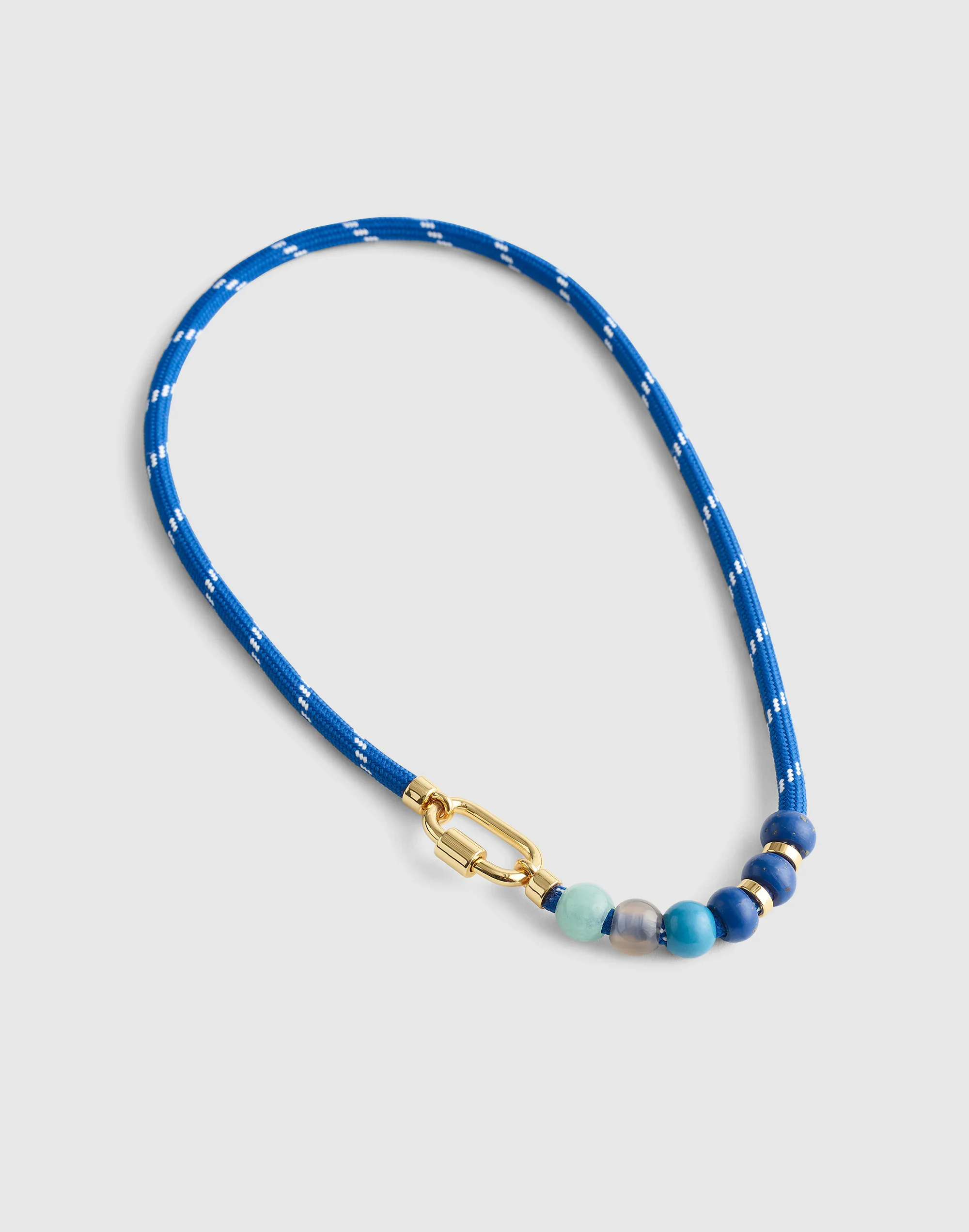 Semiprecious Beaded Carabiner Paracord Necklace - 1