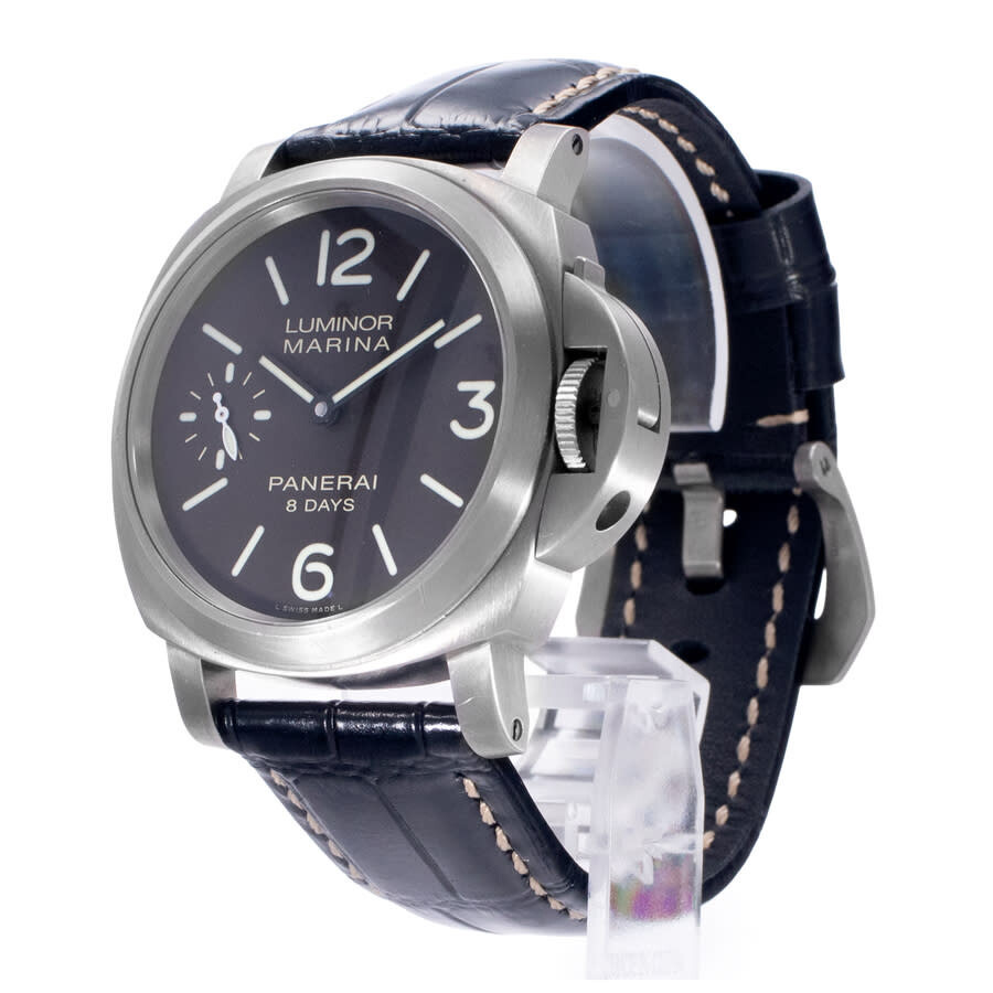 Pre-owned Panerai Luminor Marina 8 Days Hand Wind Black Dial Men's Watch PAM00564 - 3