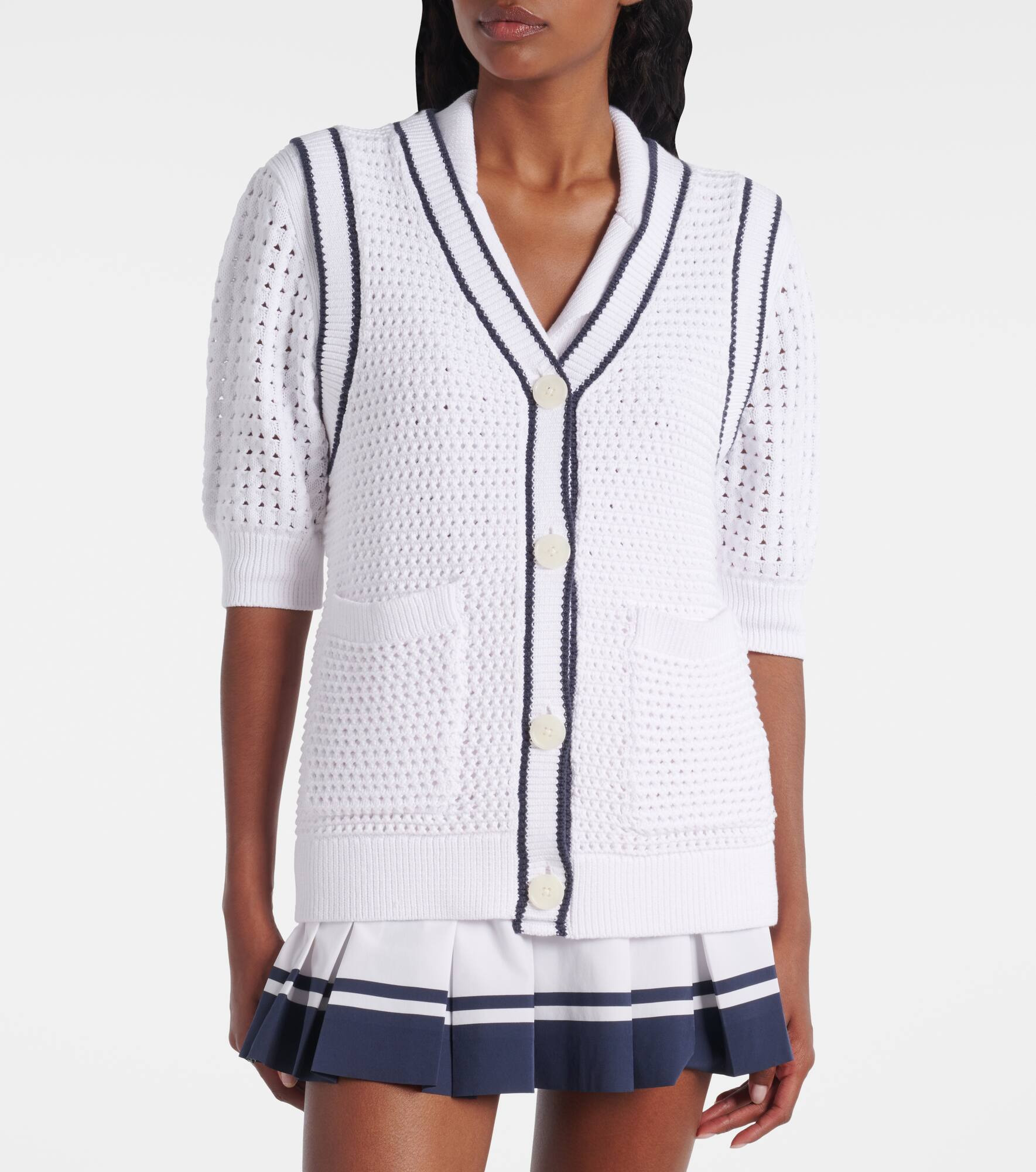 Leilani open-knit cotton-blend top - 5