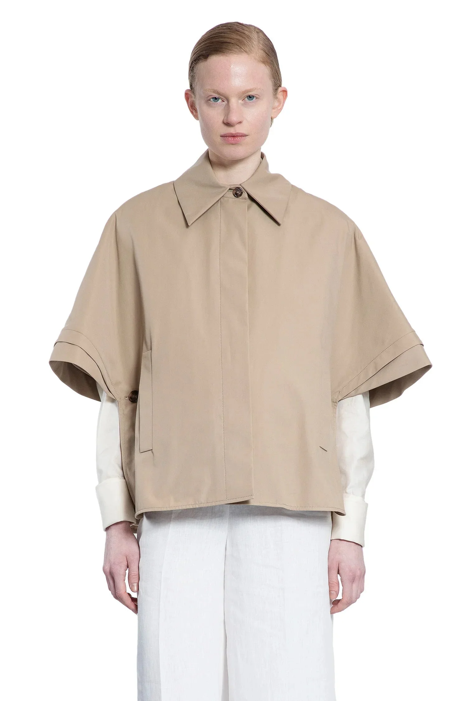 Water-Repellent-Gabardine-Cape - 1