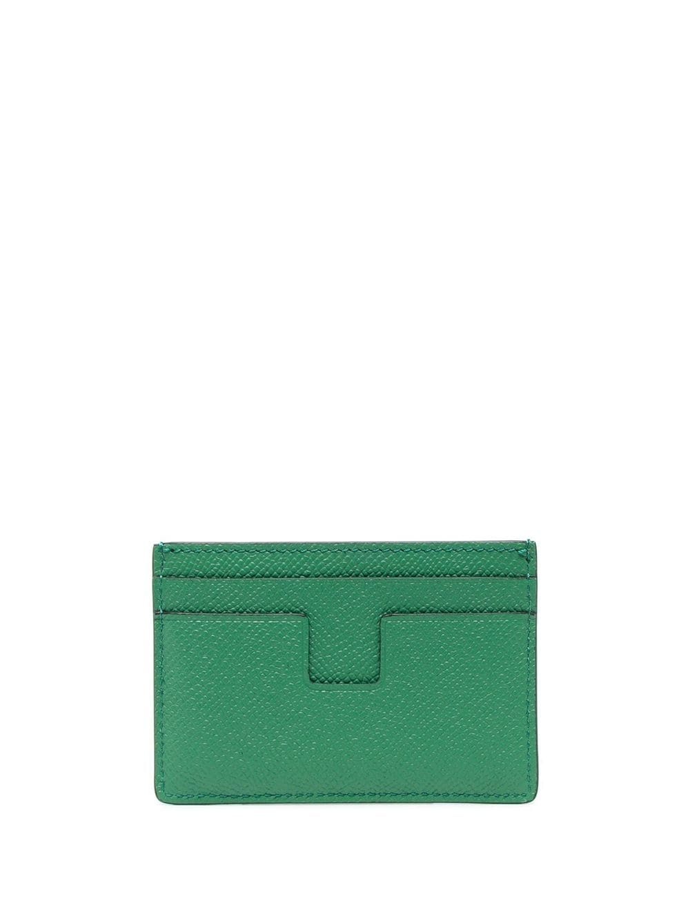 grained leather cardholder - 2