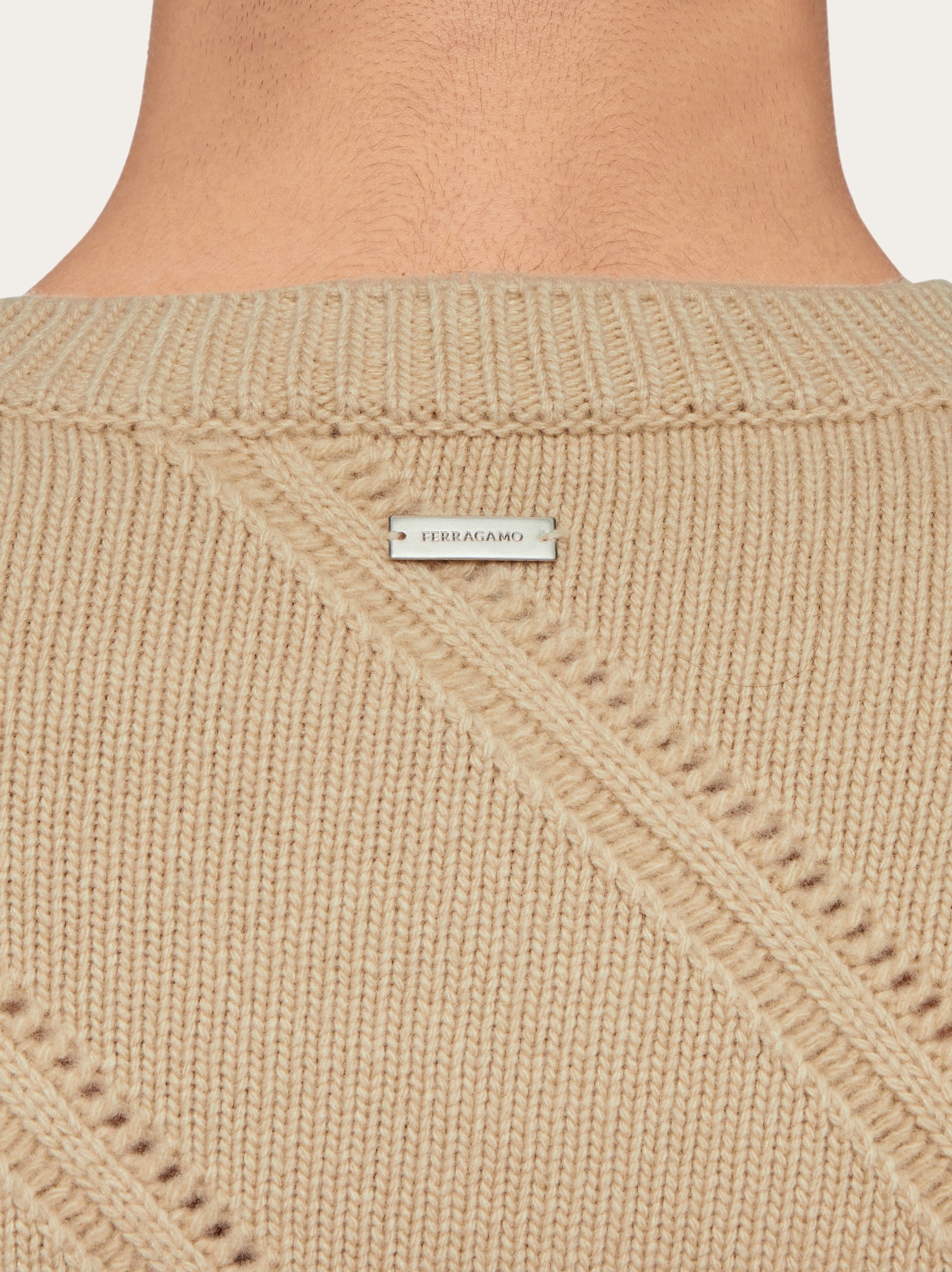 FERRAGAMO Crew neck wool sweater | REVERSIBLE