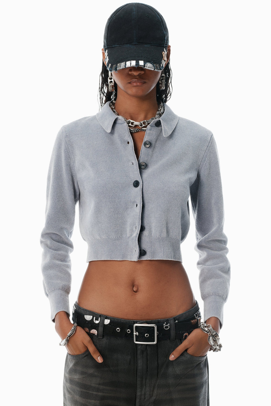 Cropped Polo Cardigan - 3