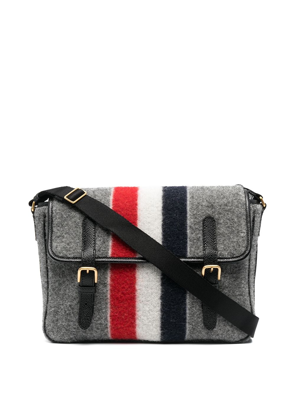 striped felt messenger bag - 1