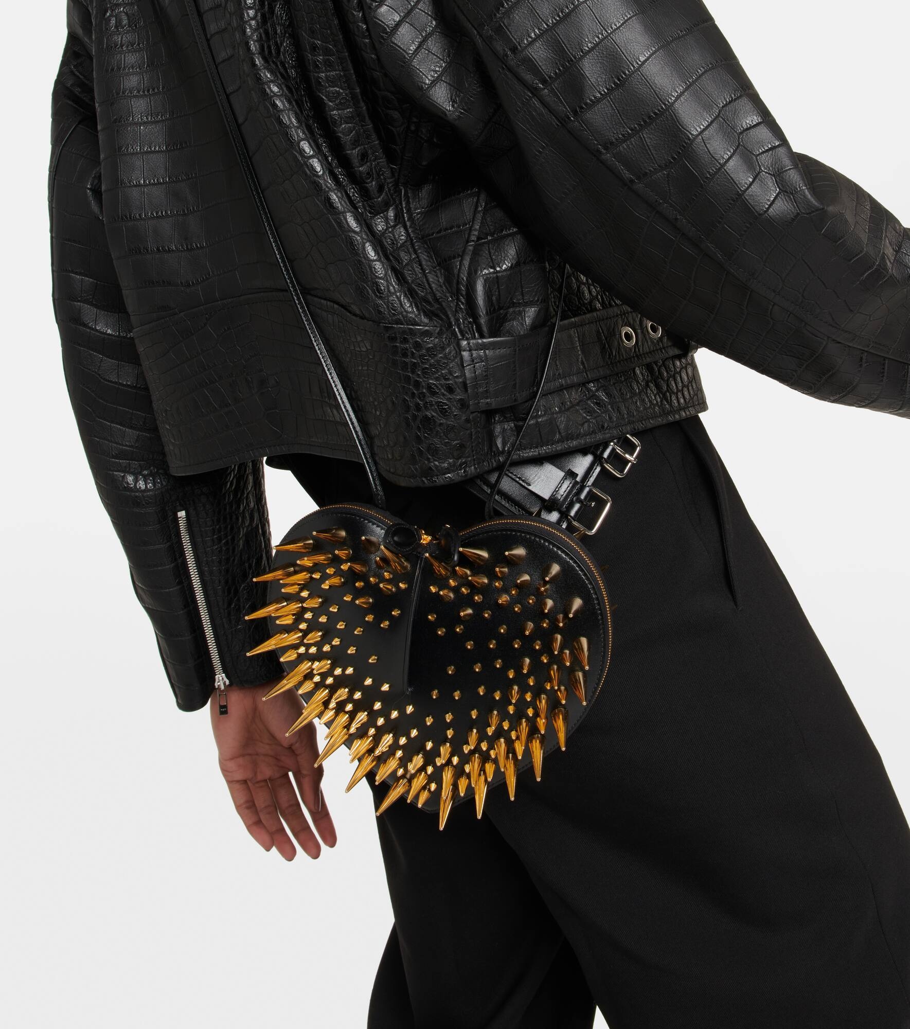 Le Coeur studded leather shoulder bag - 6