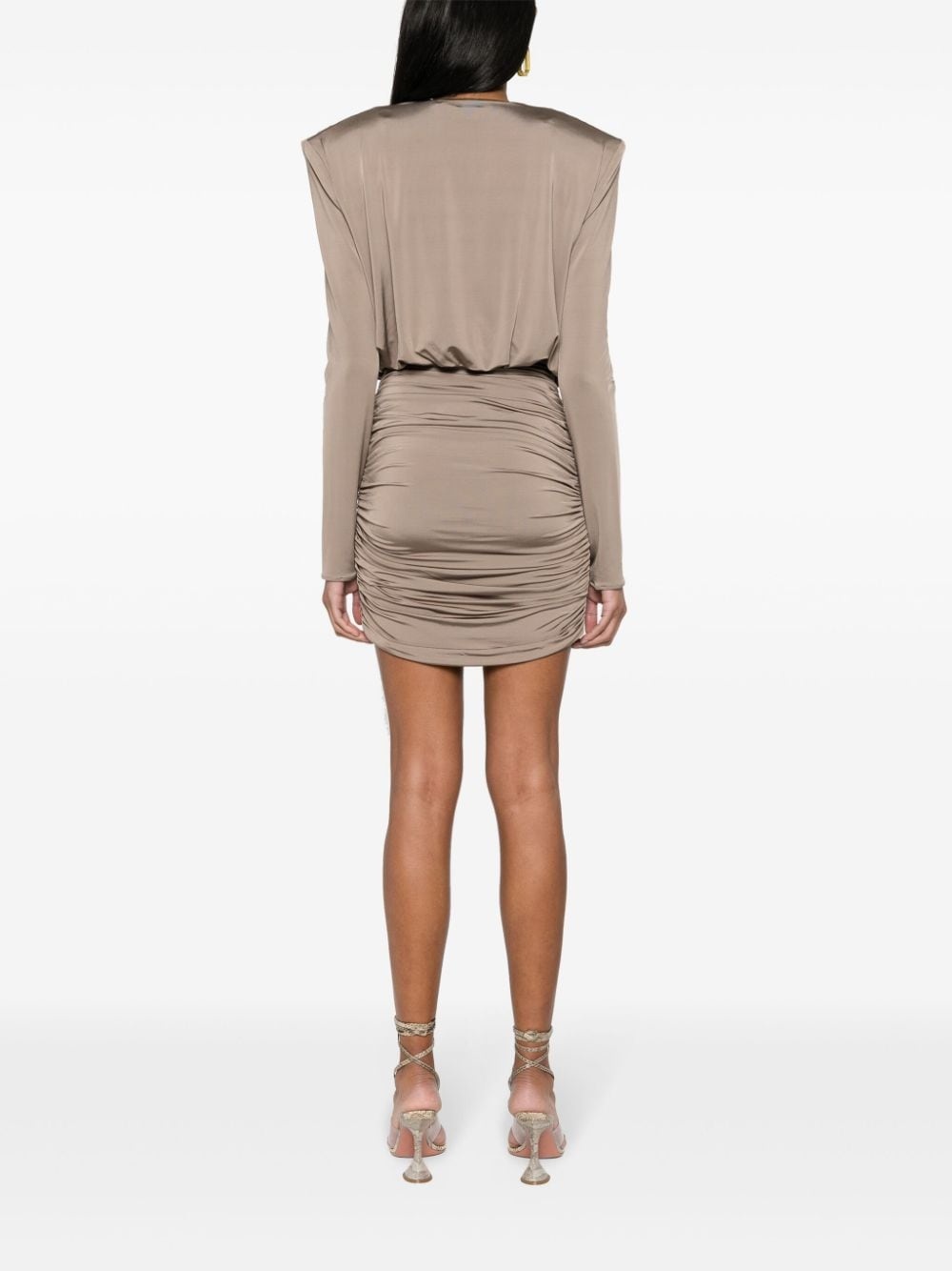 draped mini dress - 4