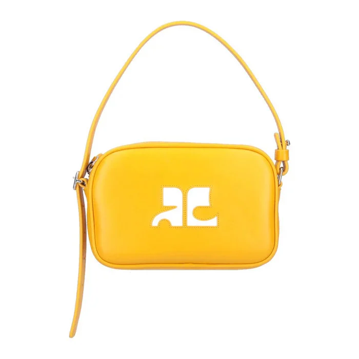 Courreges Slim Leather Camera Bag Bags Yellow - 1
