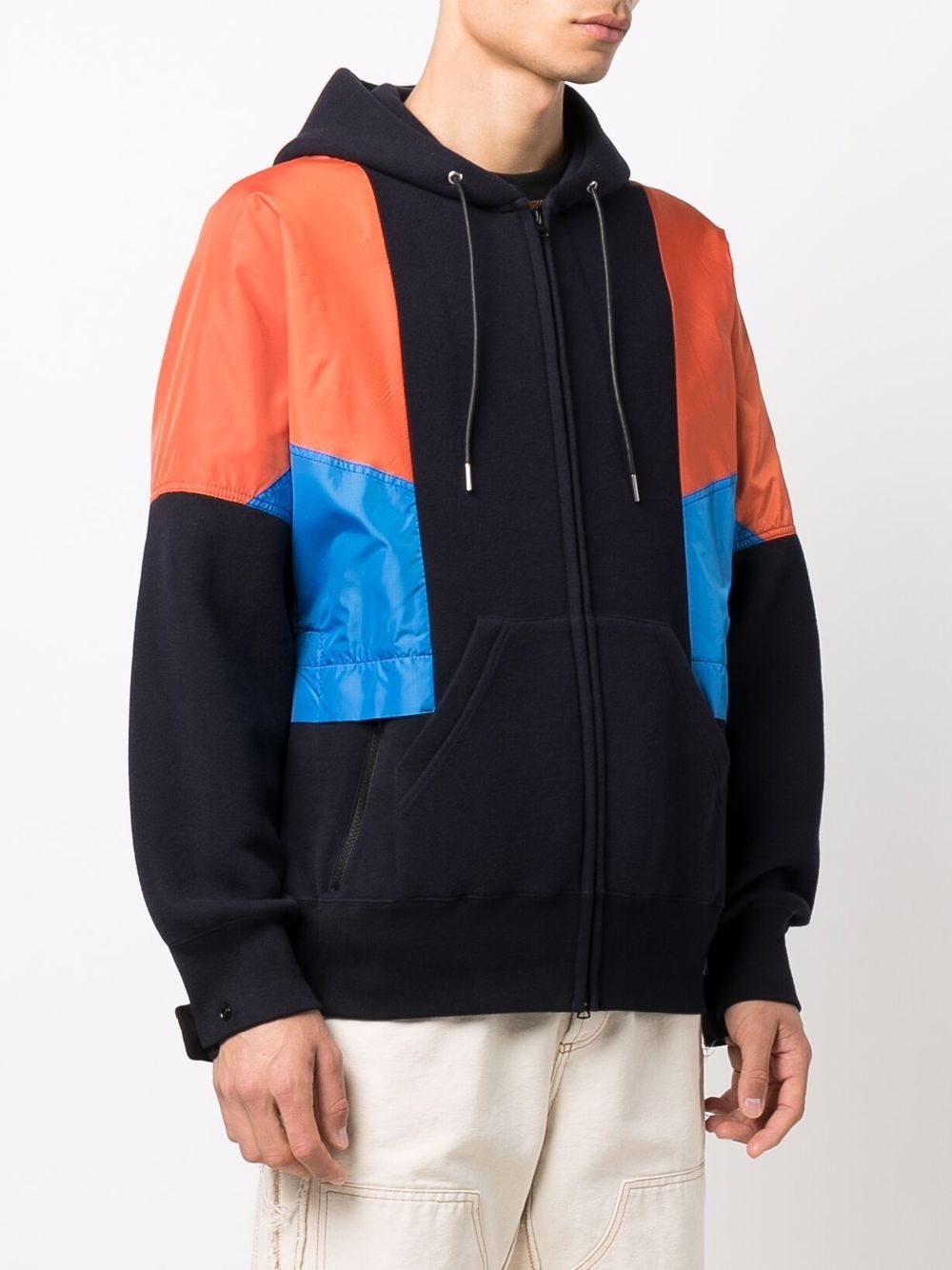 colour-block panel jacket - 3