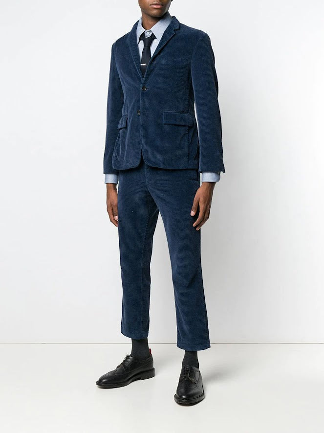 THOM BROWNE Men 4 Bar Fitted Button Down Flannel Shirt - 4
