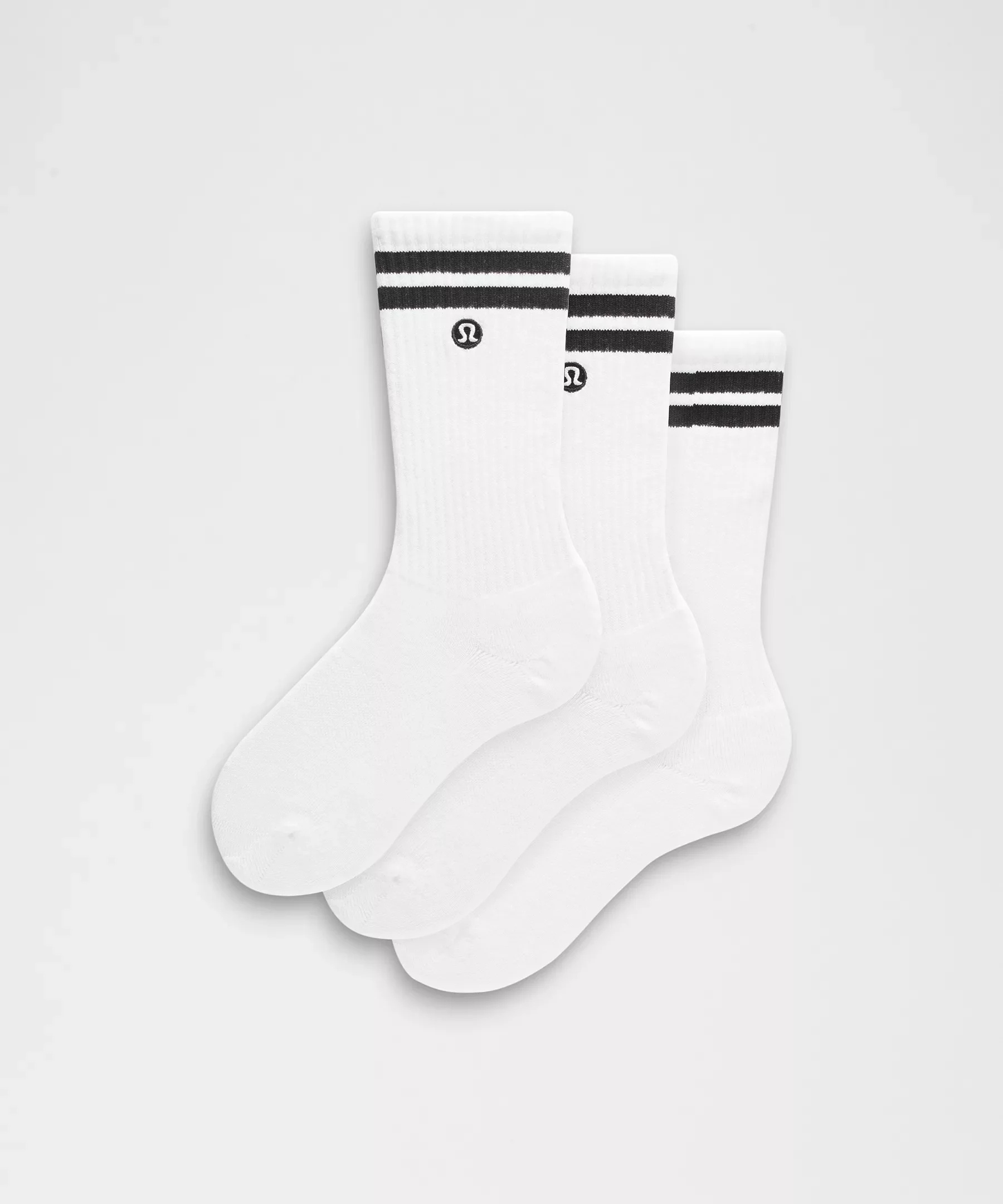 Unisex Daily Essential Crew Socks 3 Pack *Stripe - 1