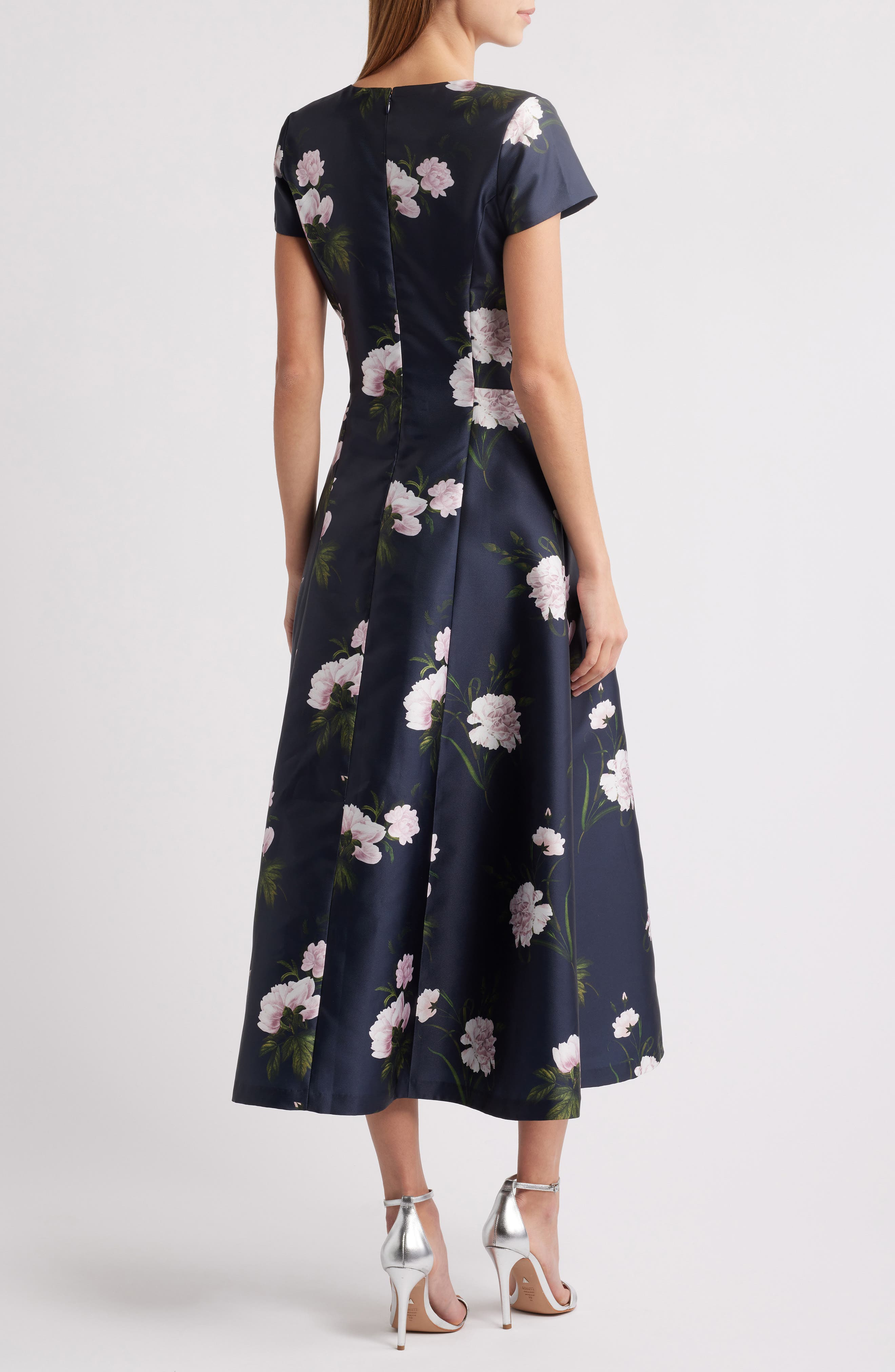 Sachin & Babi Jackie Floral Fit & Flare Midi Mikado Dress in Dark Midnight Carnations at Nordstrom - 2