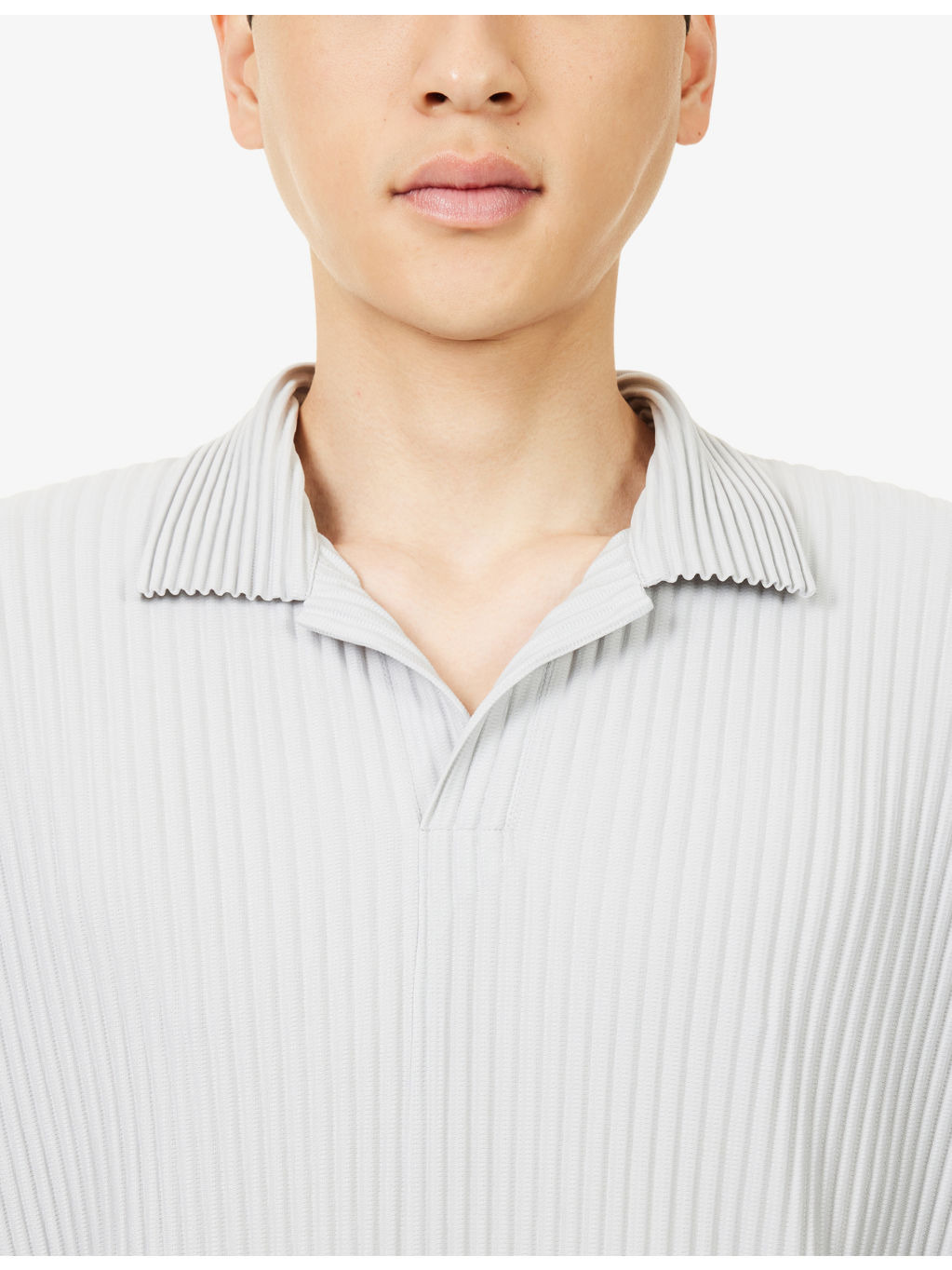 Basics Pleated Knitted Polo Top - 5