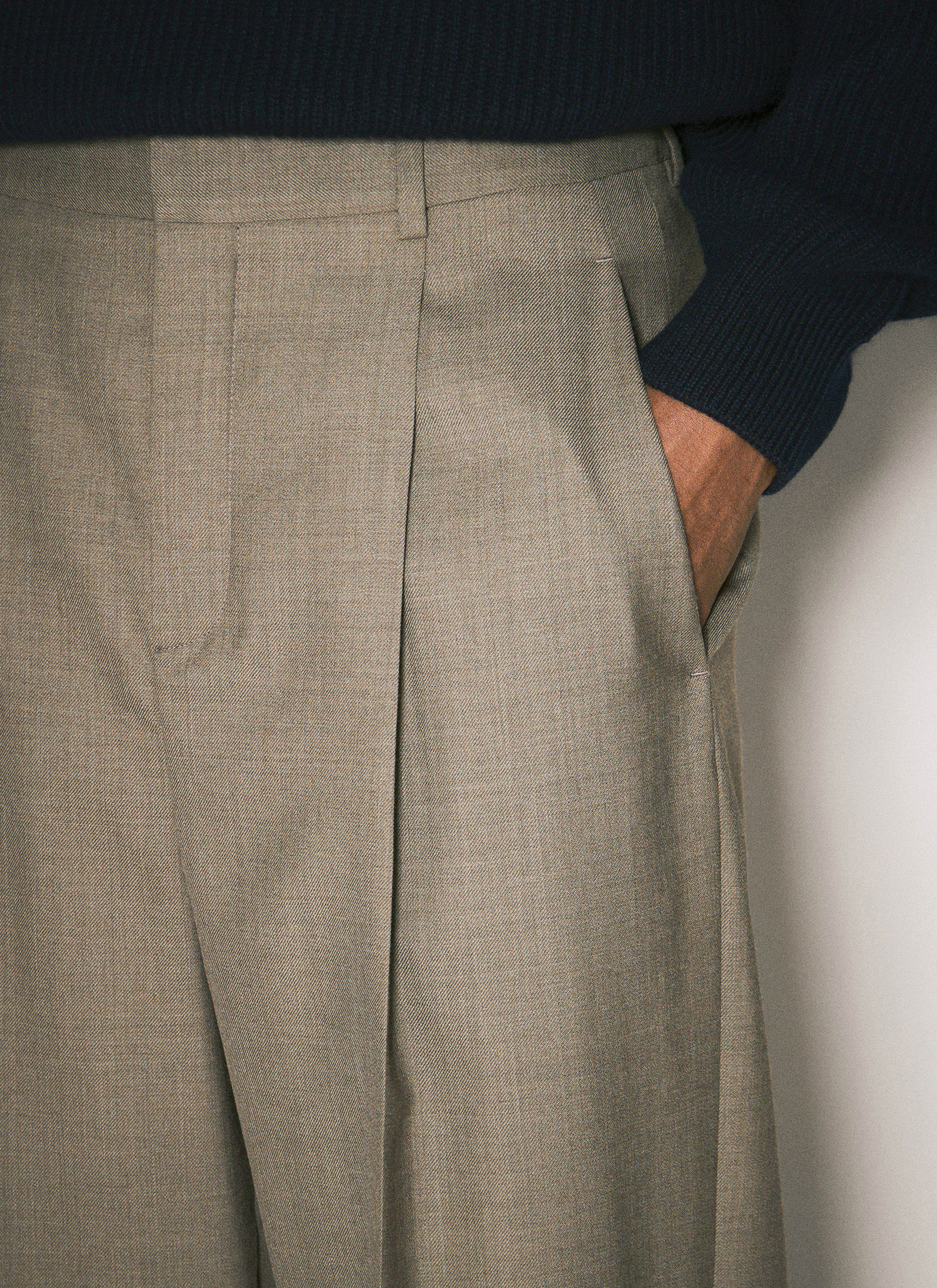 Saint Laurent Men Wool Tailored Pants - 3