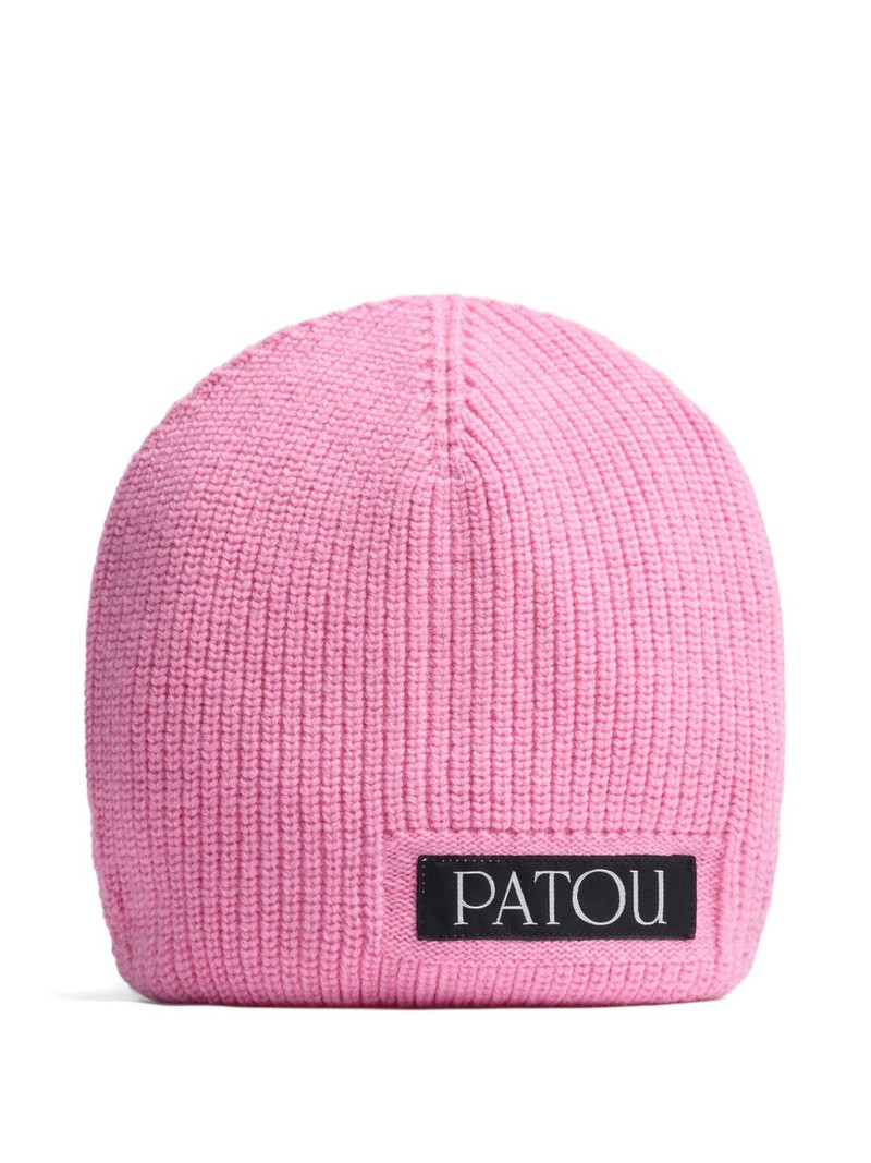 logo-appliqué ribbed-knit beanie 1