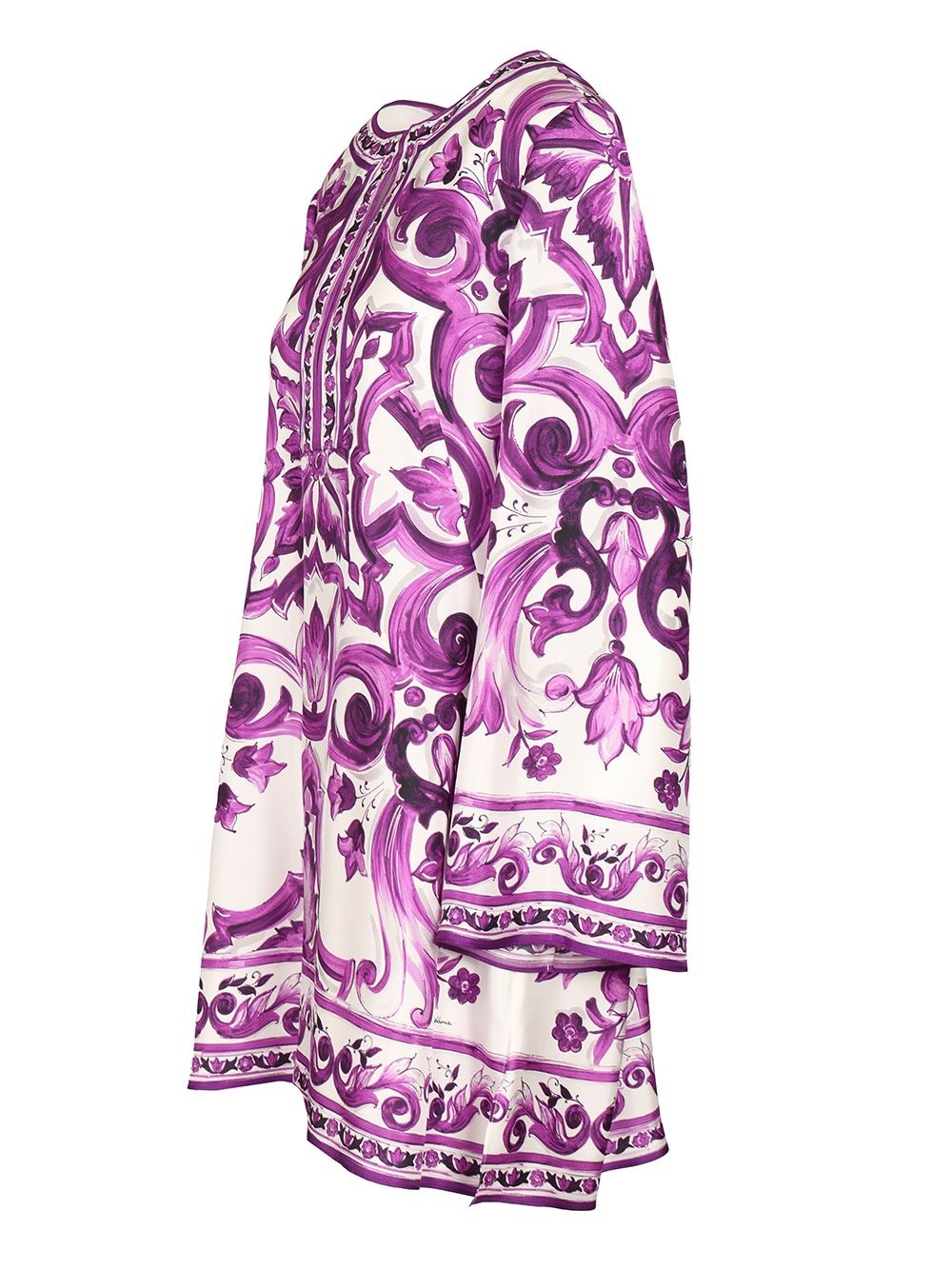 Maiolica Print Twill Dress Dresses Violet - 3
