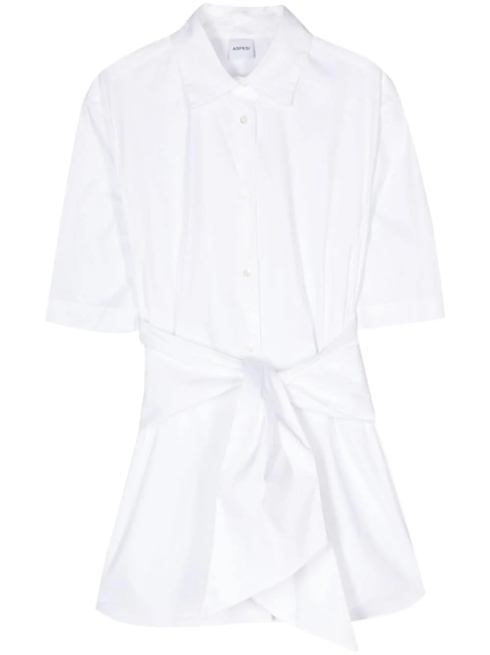 lace-up detail poplin shirt - 1