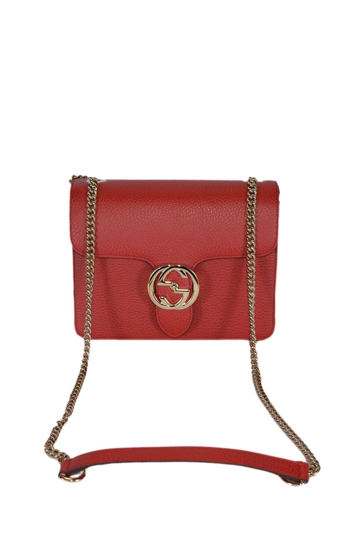 Interlocking shoulder bag GG Red Leather - 5