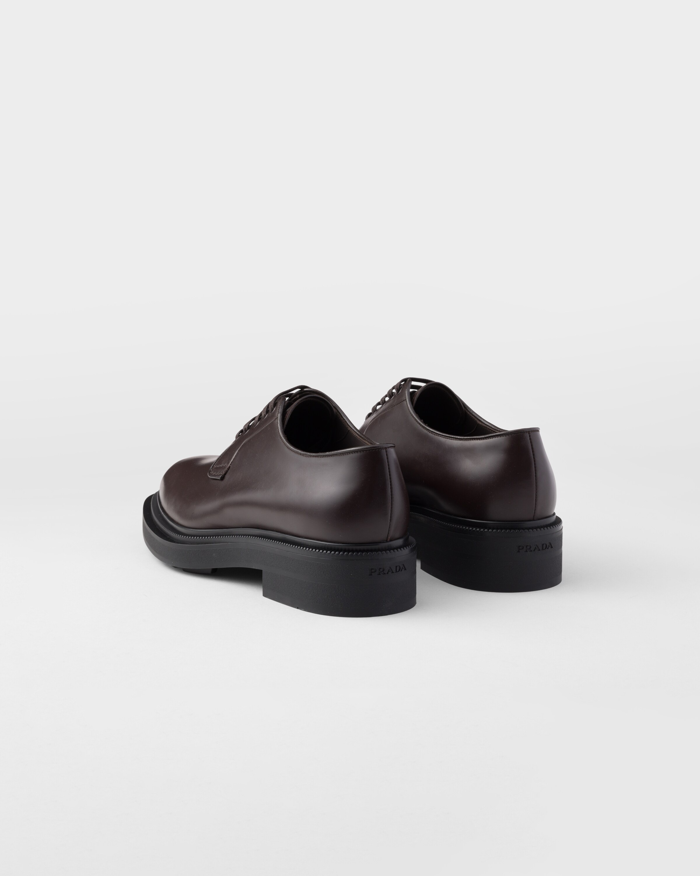 Brushed leather derby shoes - 4