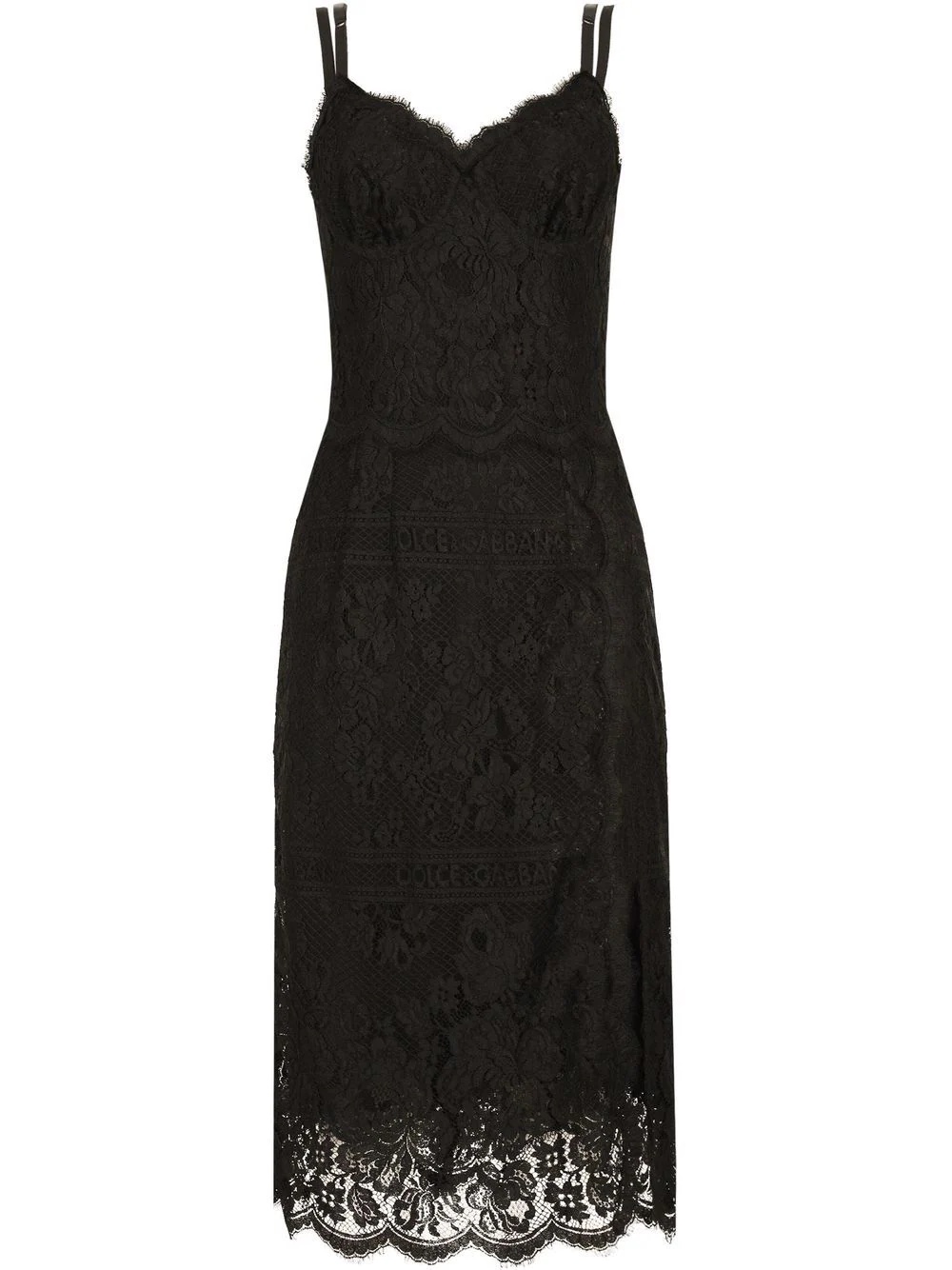 bustier-style lace dress - 1