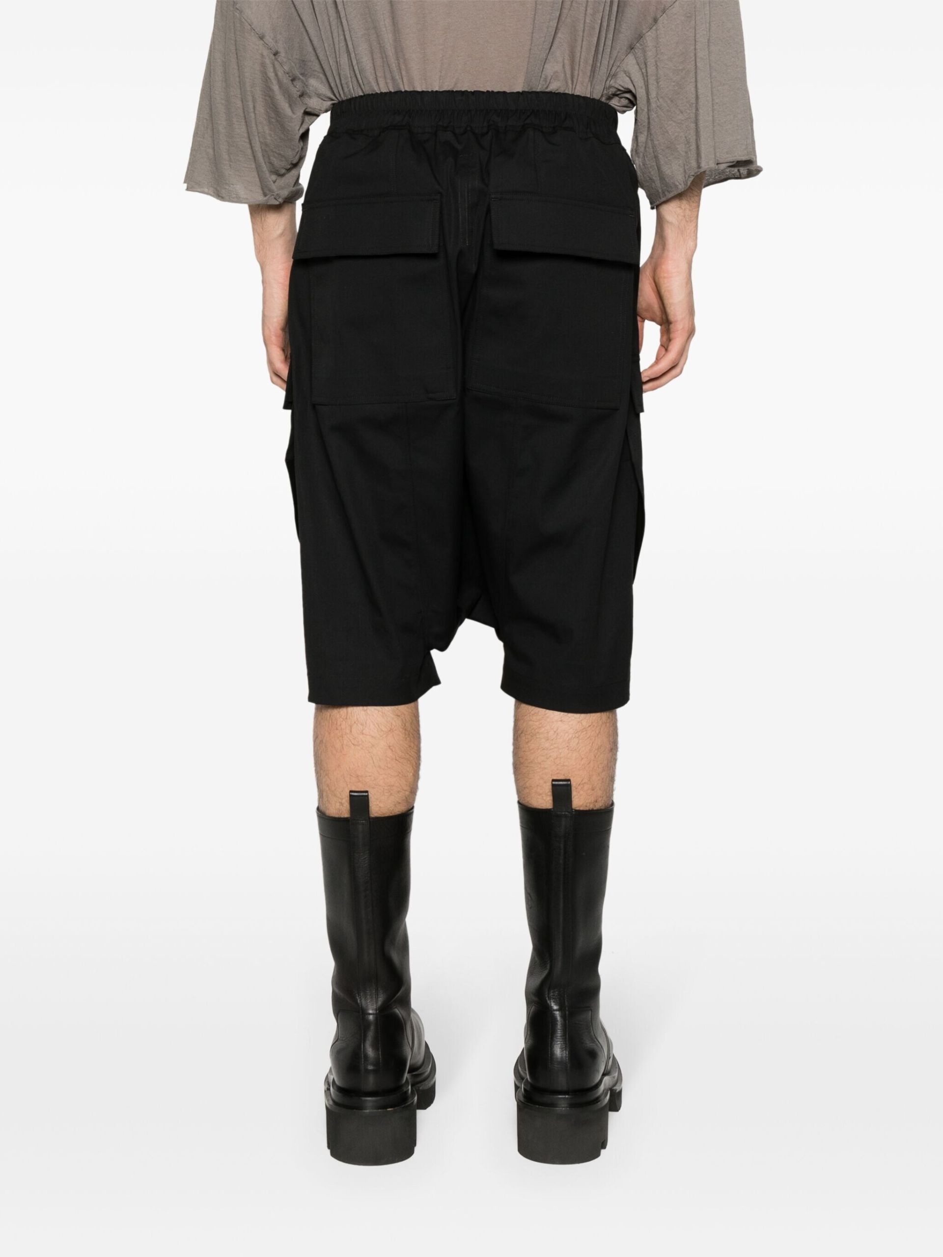 Black Drop Crotch Organic Cotton Shorts - 5